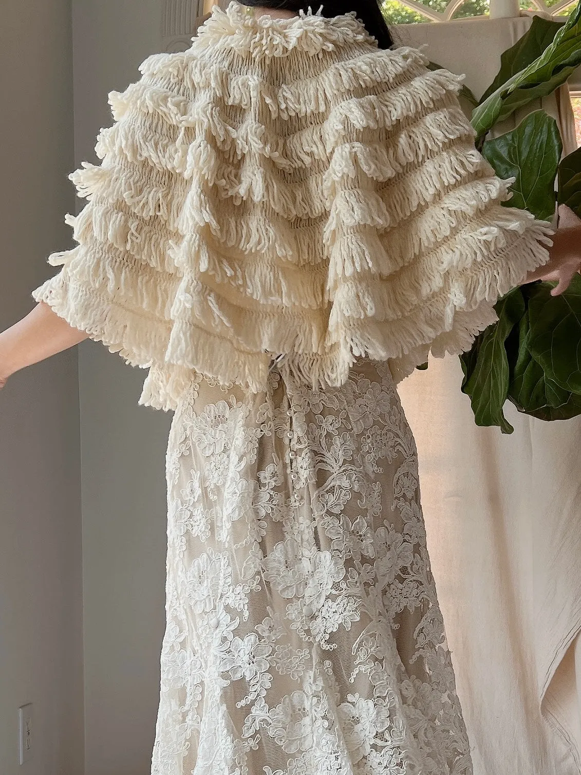 1930s Looped Yarn Cape - OSFM