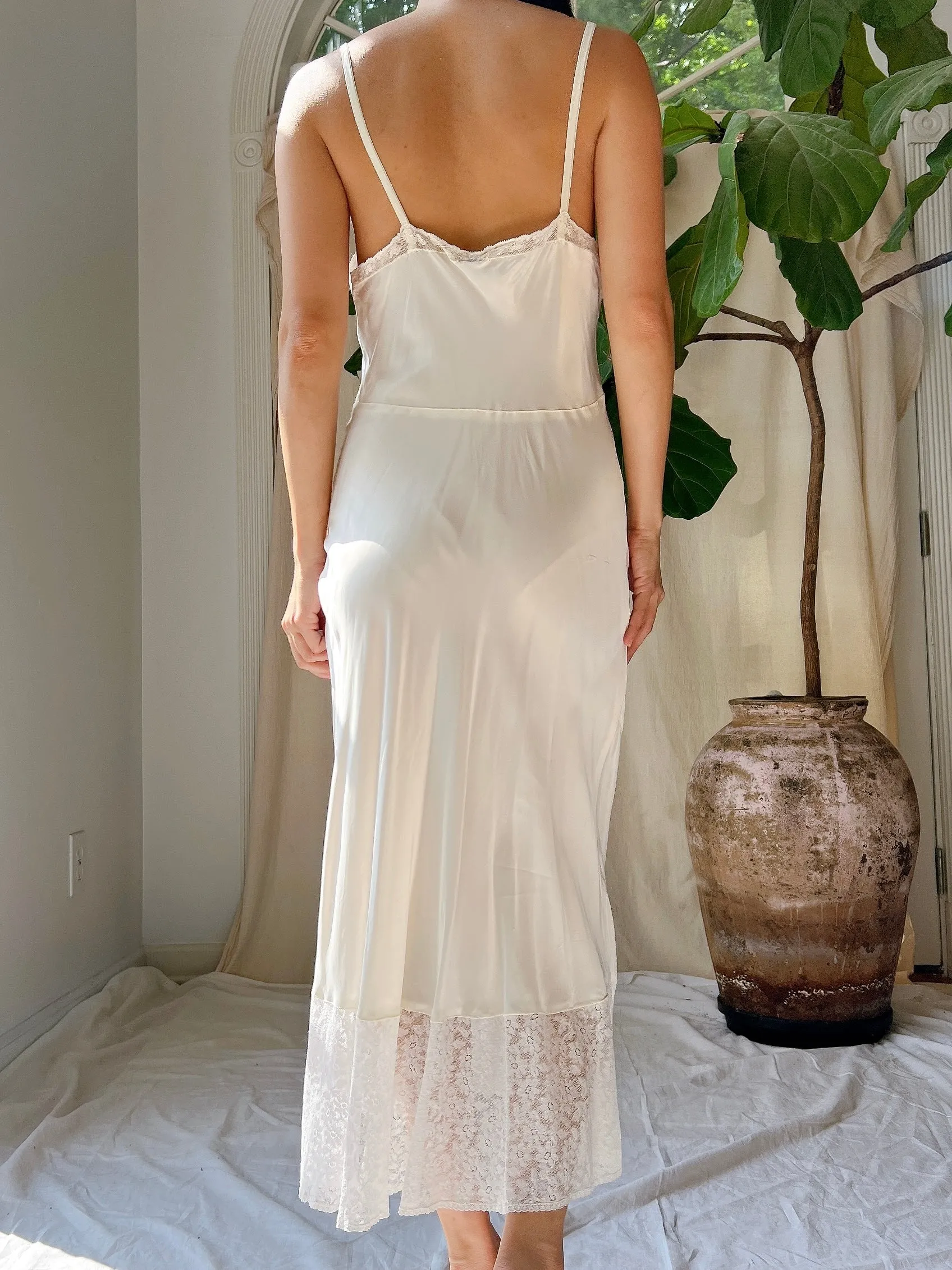1930s Satin Slip Dress - XS/S