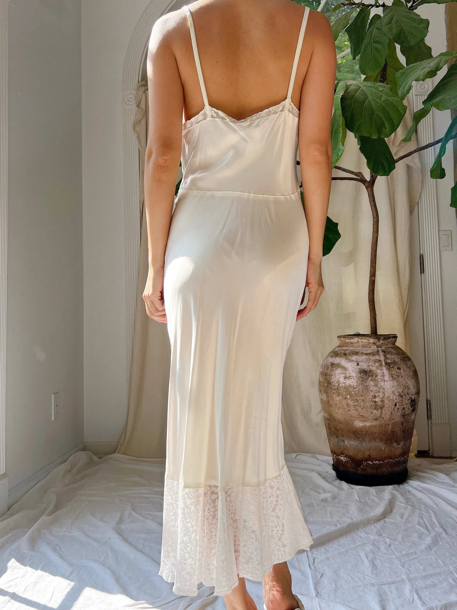 1930s Satin Slip Dress - XS/S