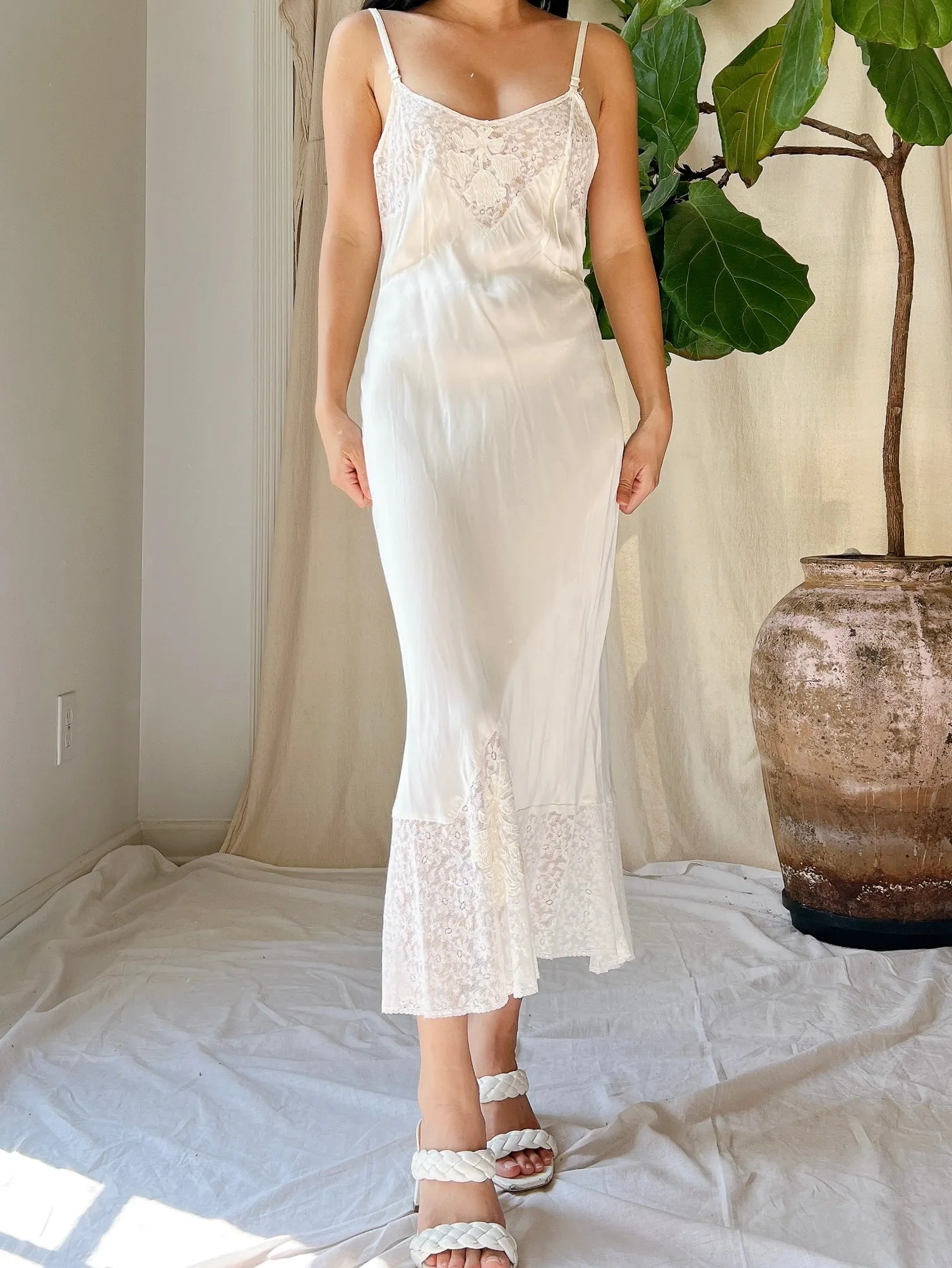 1930s Satin Slip Dress - XS/S