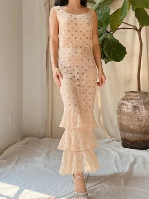 1930s Silk Cutout Dress - XS