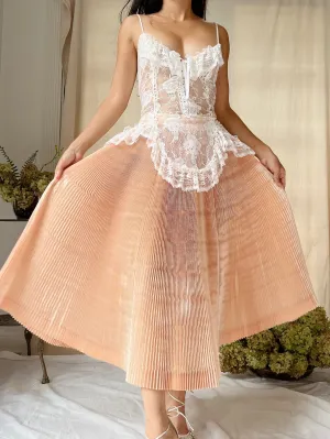 1950s Silk Pleated Skirt - XS