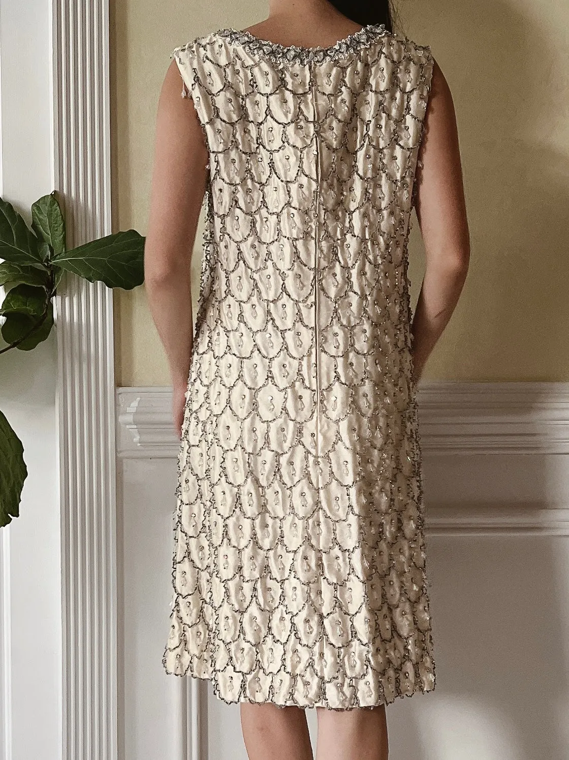 1960s Beaded Crystals Mod Dress - S/M