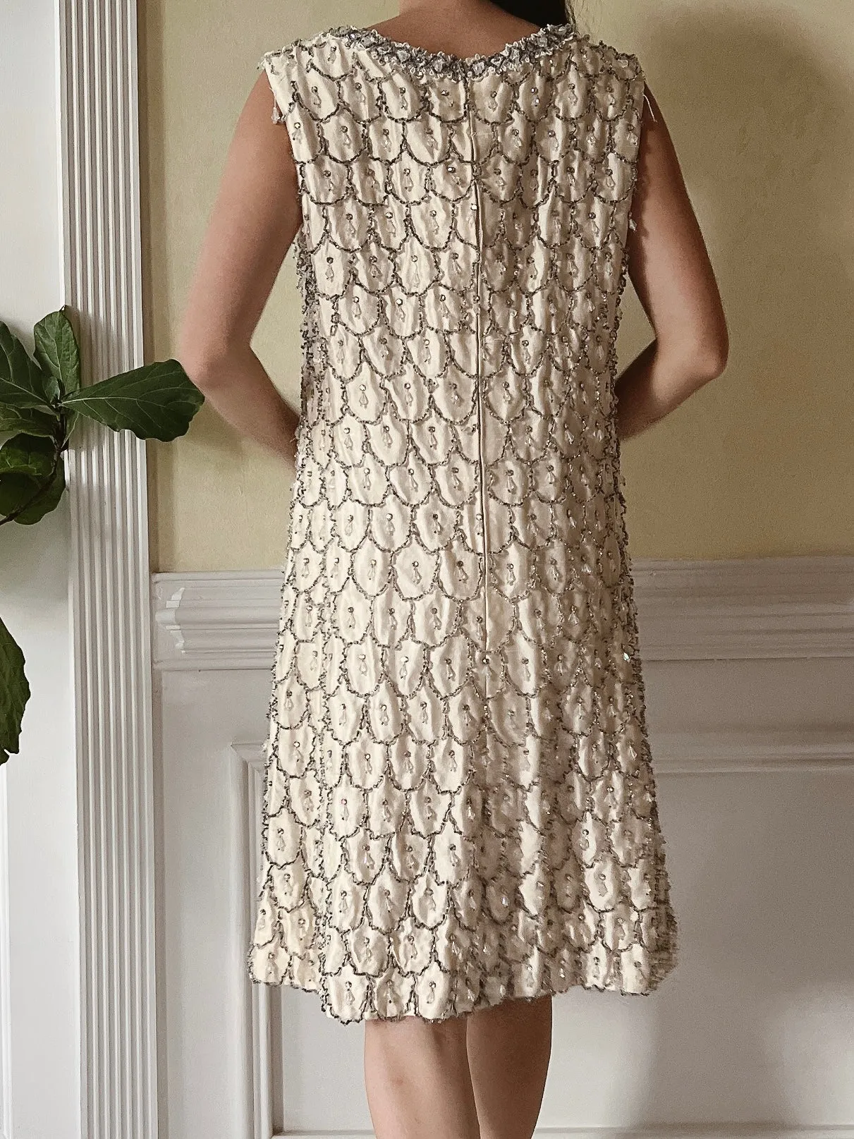 1960s Beaded Crystals Mod Dress - S/M