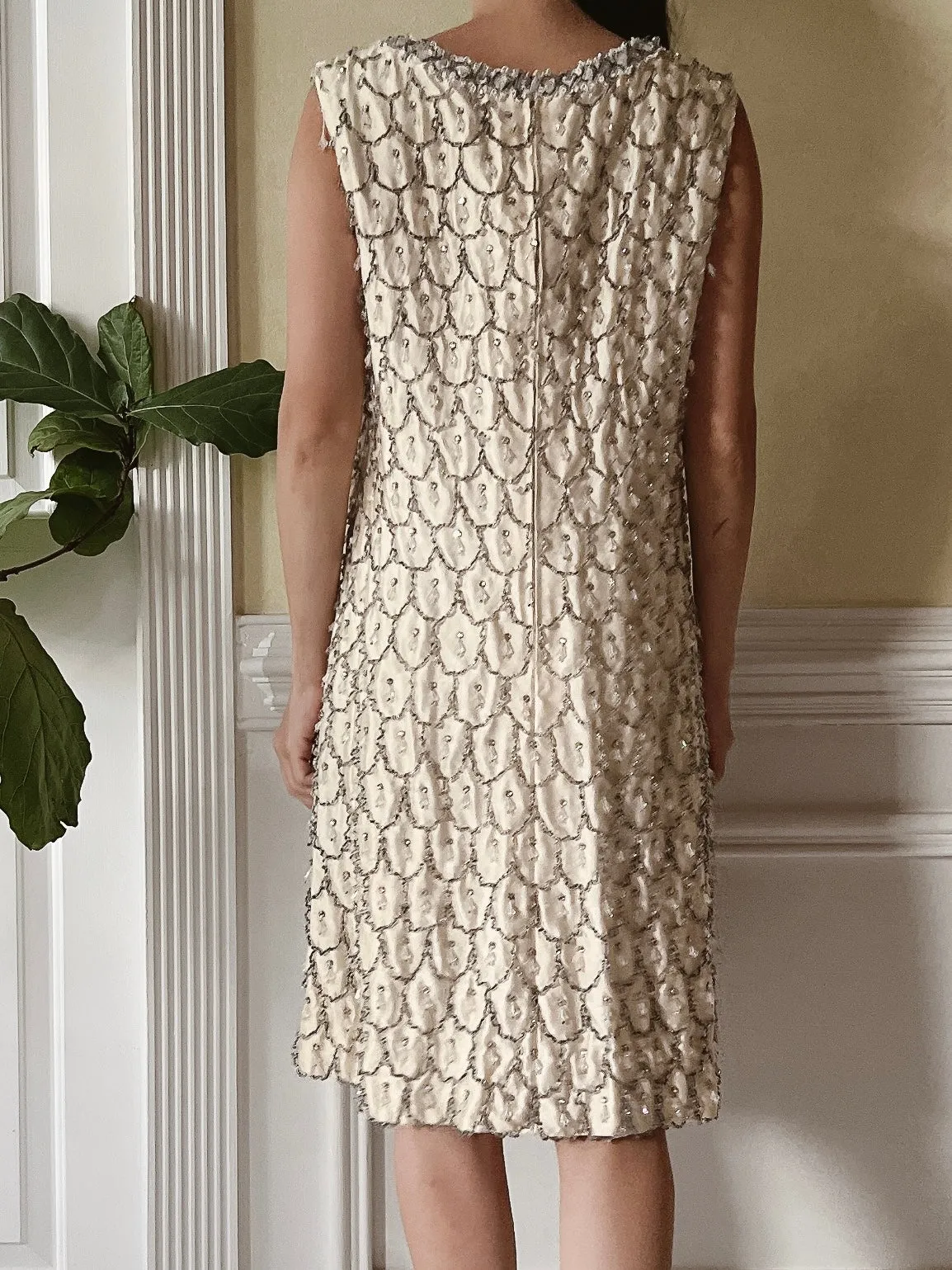 1960s Beaded Crystals Mod Dress - S/M