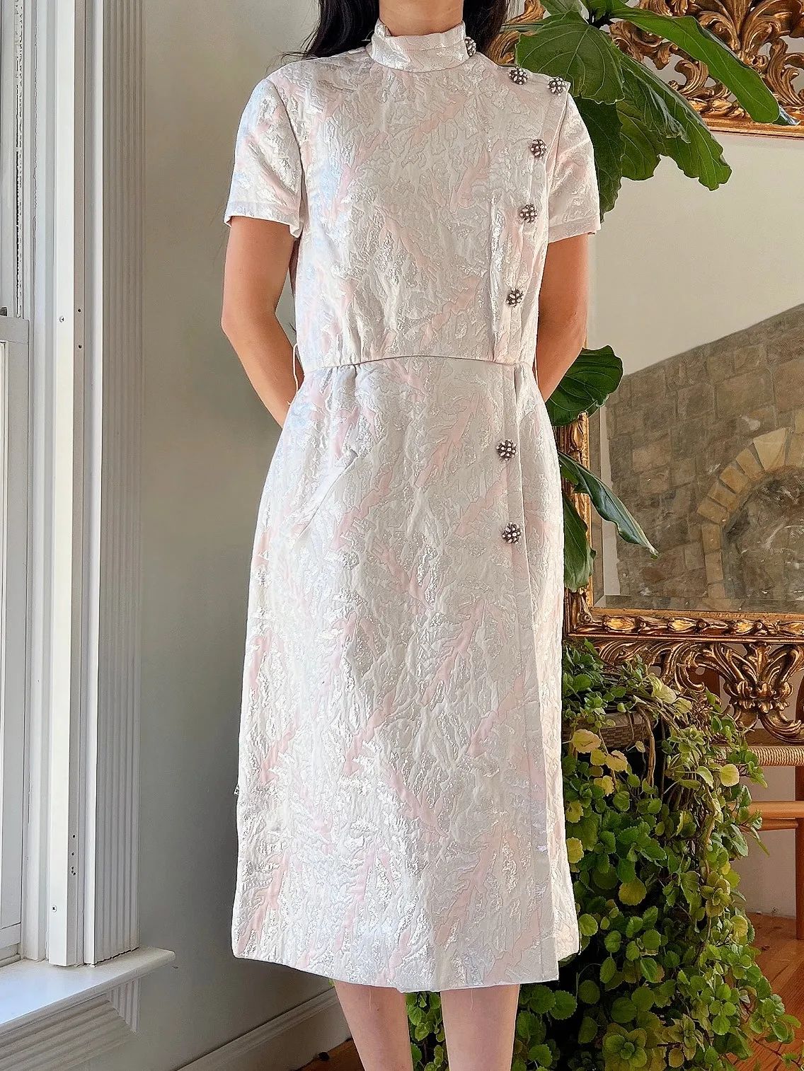 1960s Brocade Metallic Dress - S/M