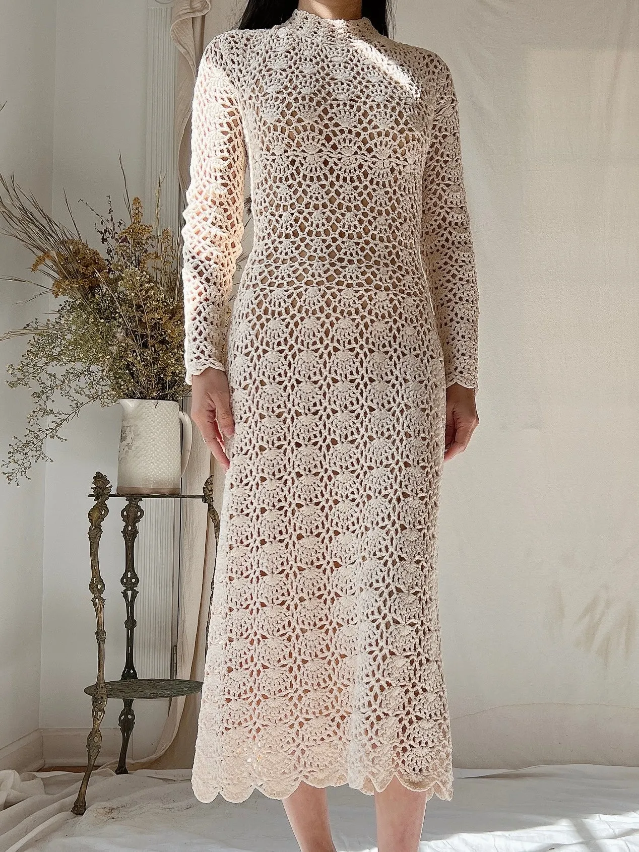 1970s Crochet Midi Dress - XS/S