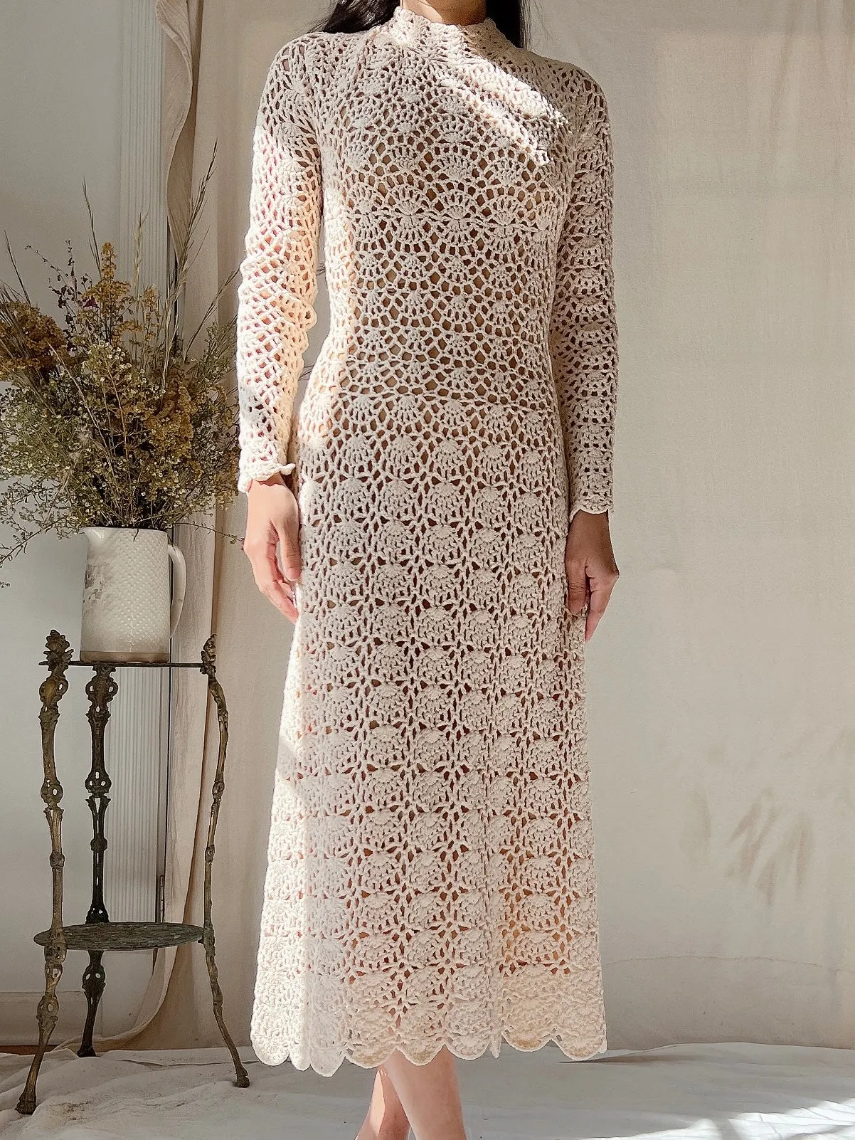 1970s Crochet Midi Dress - XS/S