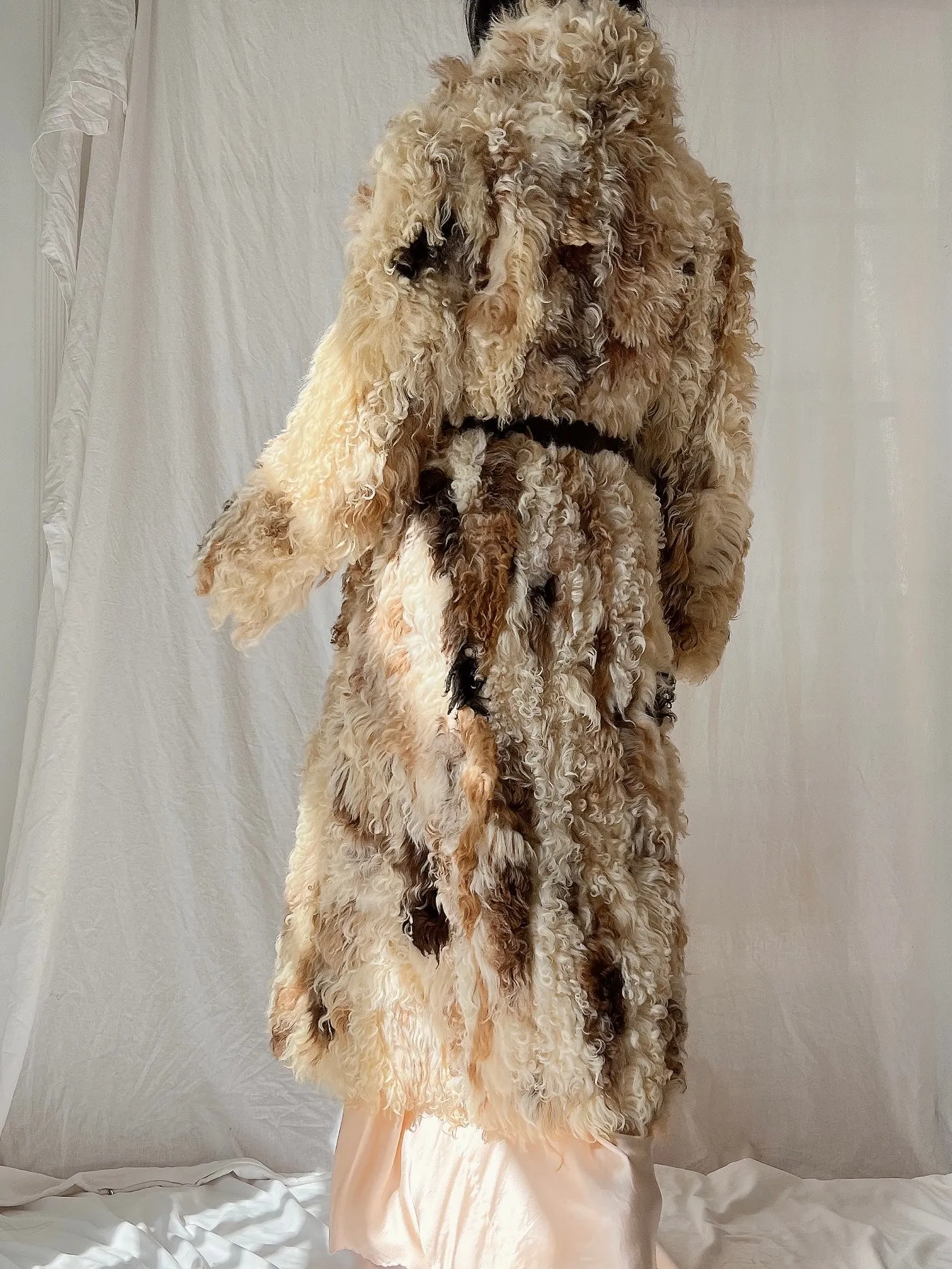 1970s Rare Sheared Curly Lamb Coat - M