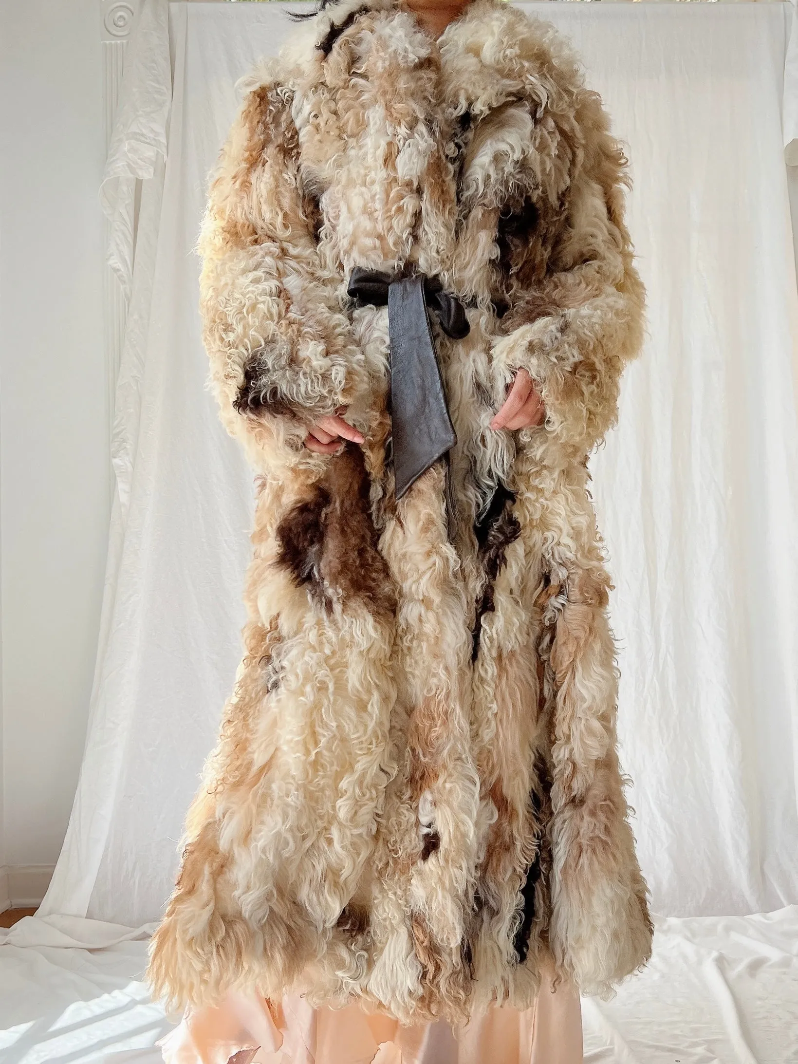 1970s Rare Sheared Curly Lamb Coat - M