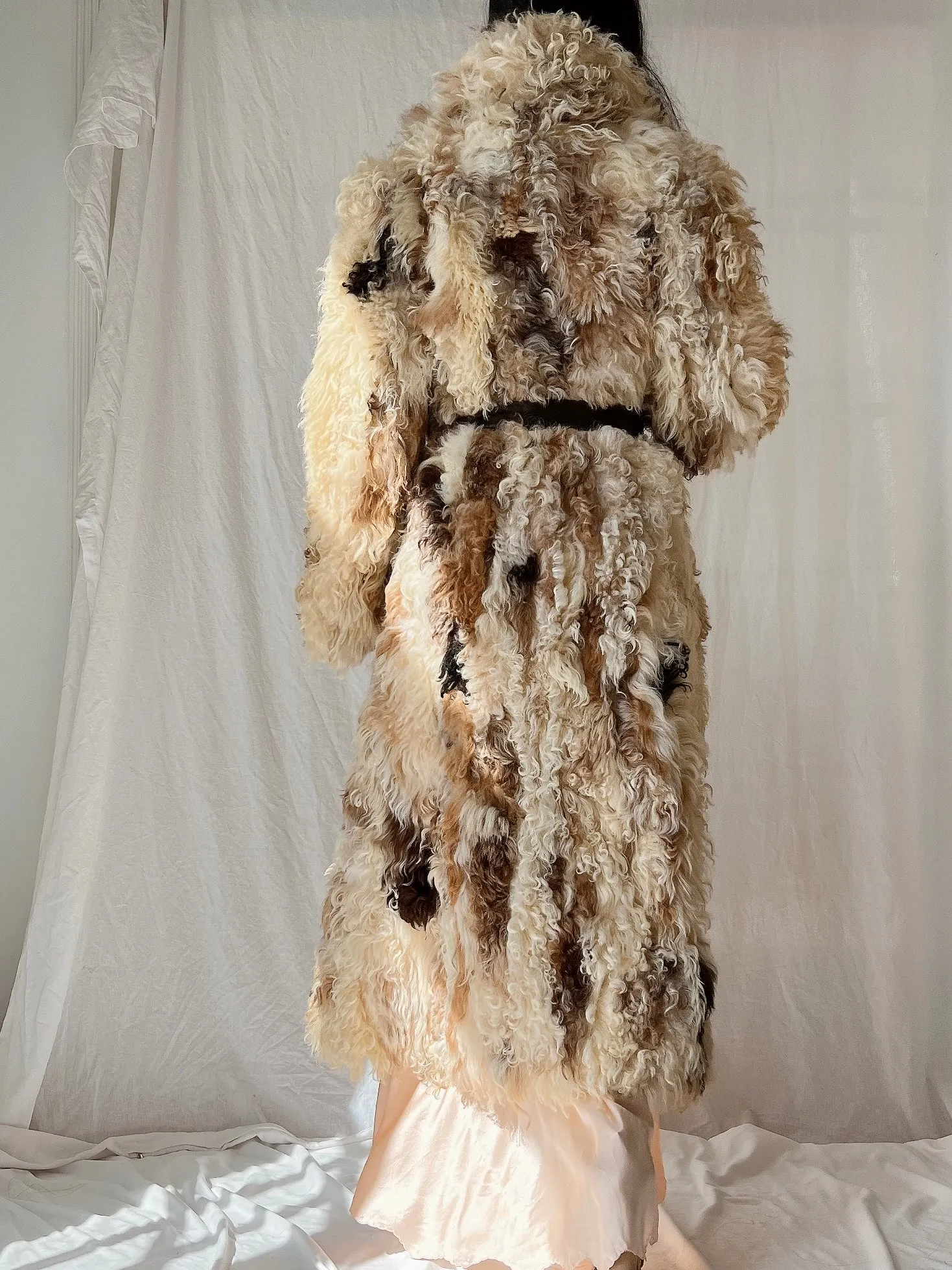 1970s Rare Sheared Curly Lamb Coat - M