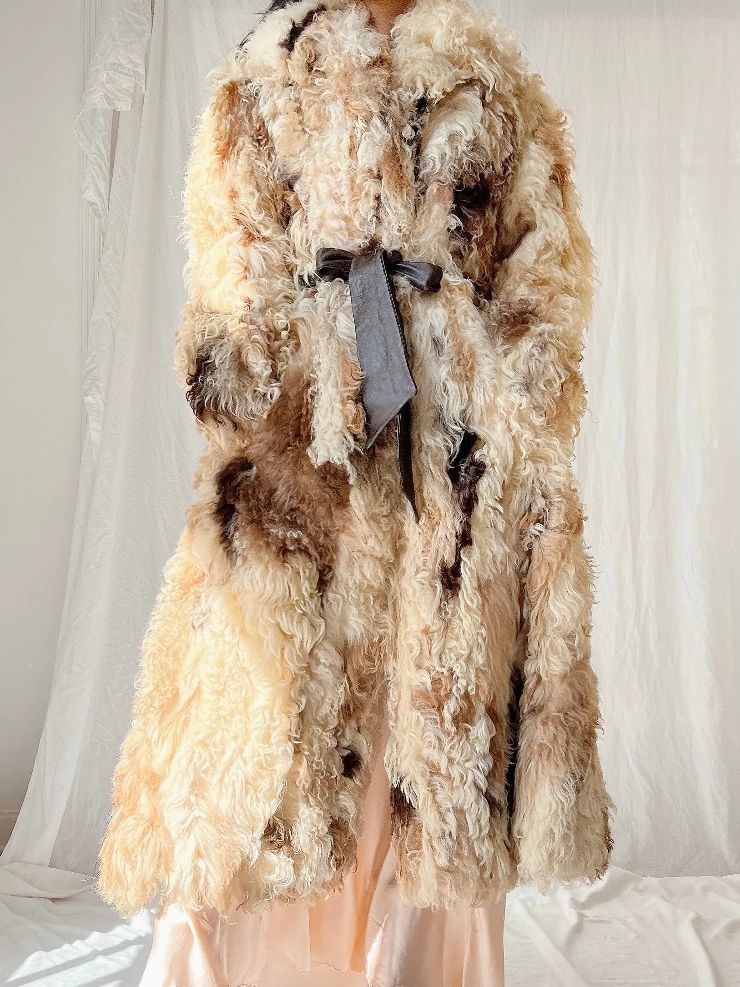 1970s Rare Sheared Curly Lamb Coat - M