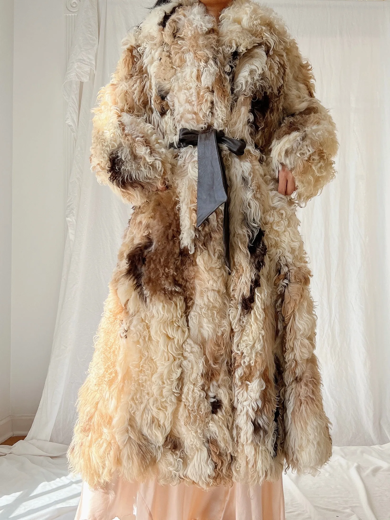 1970s Rare Sheared Curly Lamb Coat - M