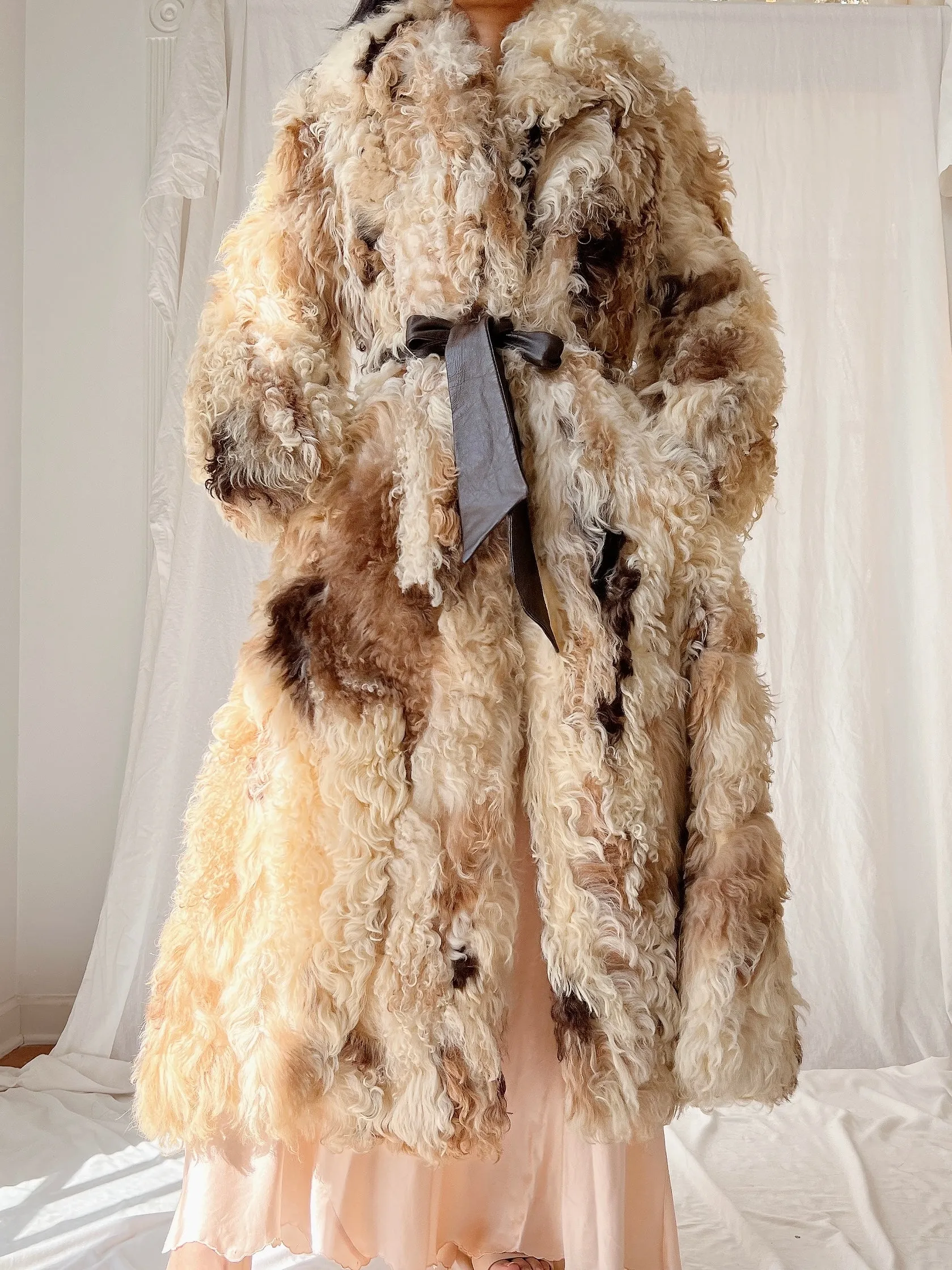 1970s Rare Sheared Curly Lamb Coat - M