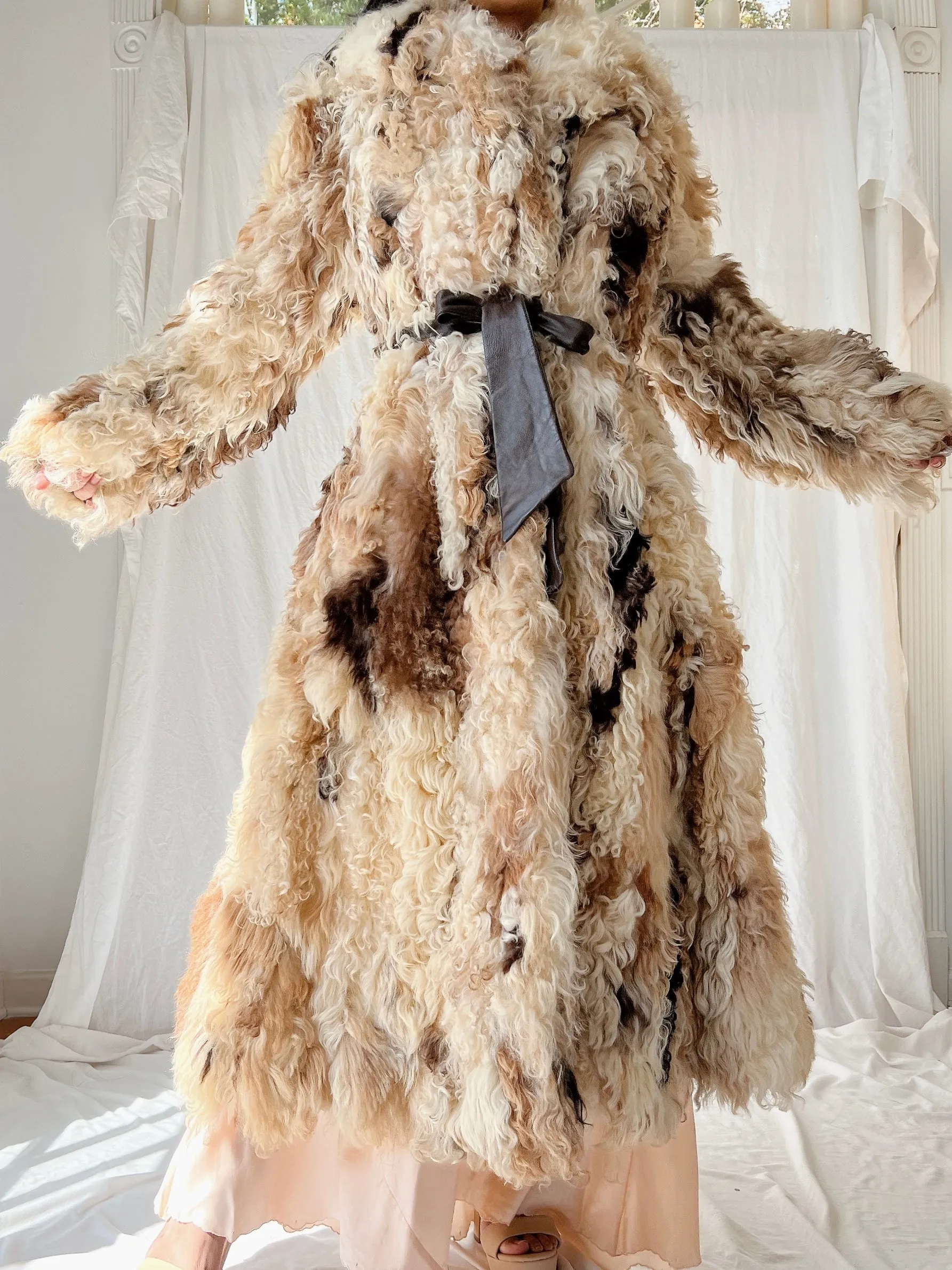 1970s Rare Sheared Curly Lamb Coat - M