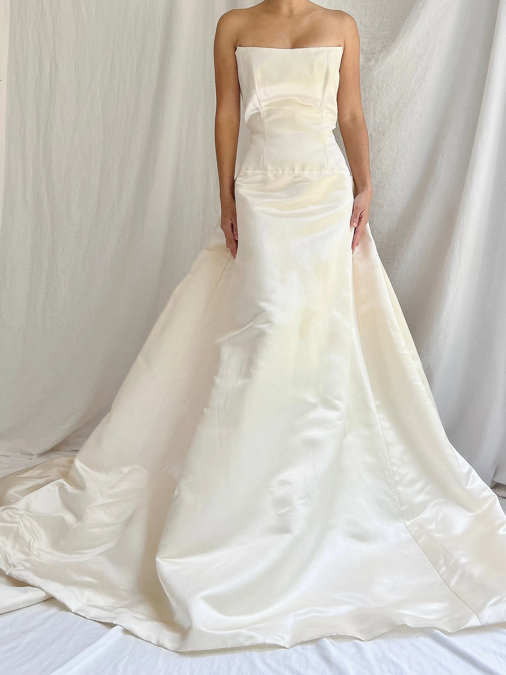 1990s Angelina Couture Silk Dropped Waist Gown - S/4