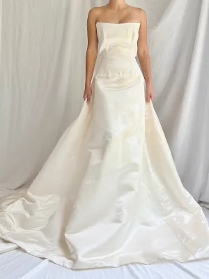 1990s Angelina Couture Silk Dropped Waist Gown - S/4