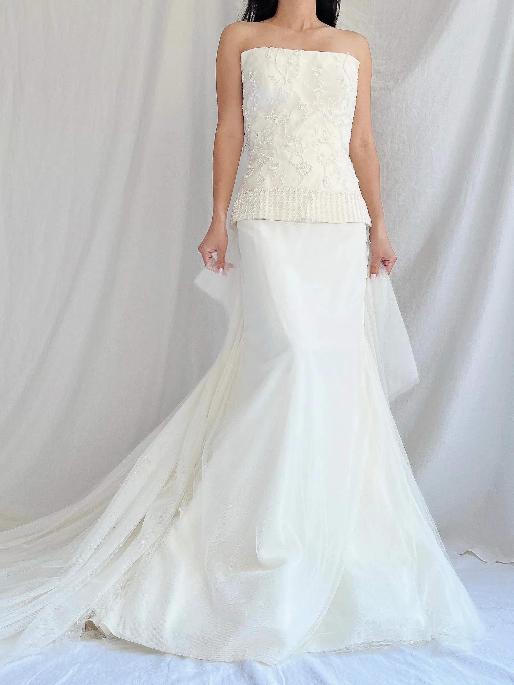 1990s Kleinfeld 2-Piece Silk Tulle Ensemble - M/8