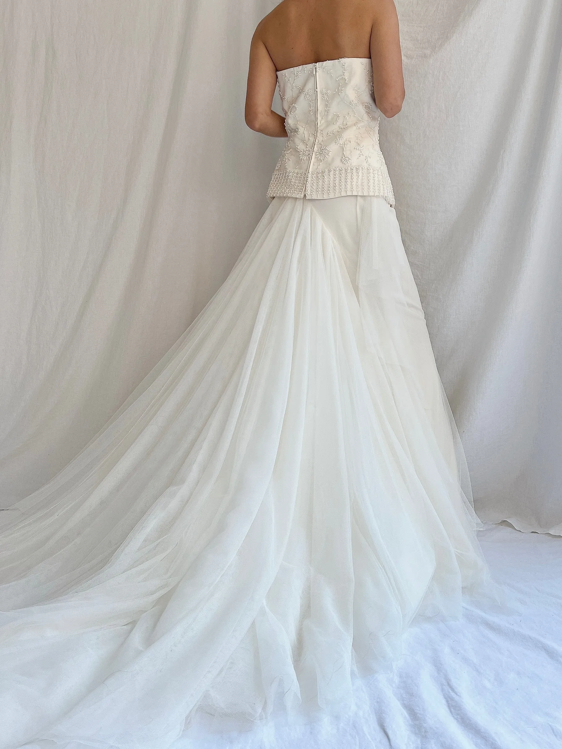 1990s Kleinfeld 2-Piece Silk Tulle Ensemble - M/8