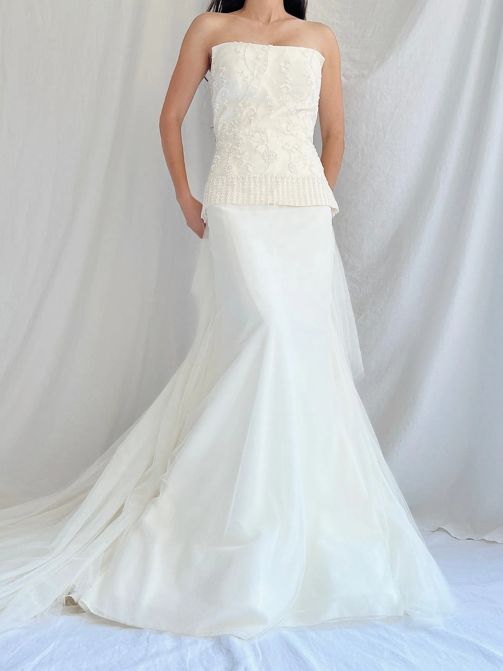 1990s Kleinfeld 2-Piece Silk Tulle Ensemble - M/8