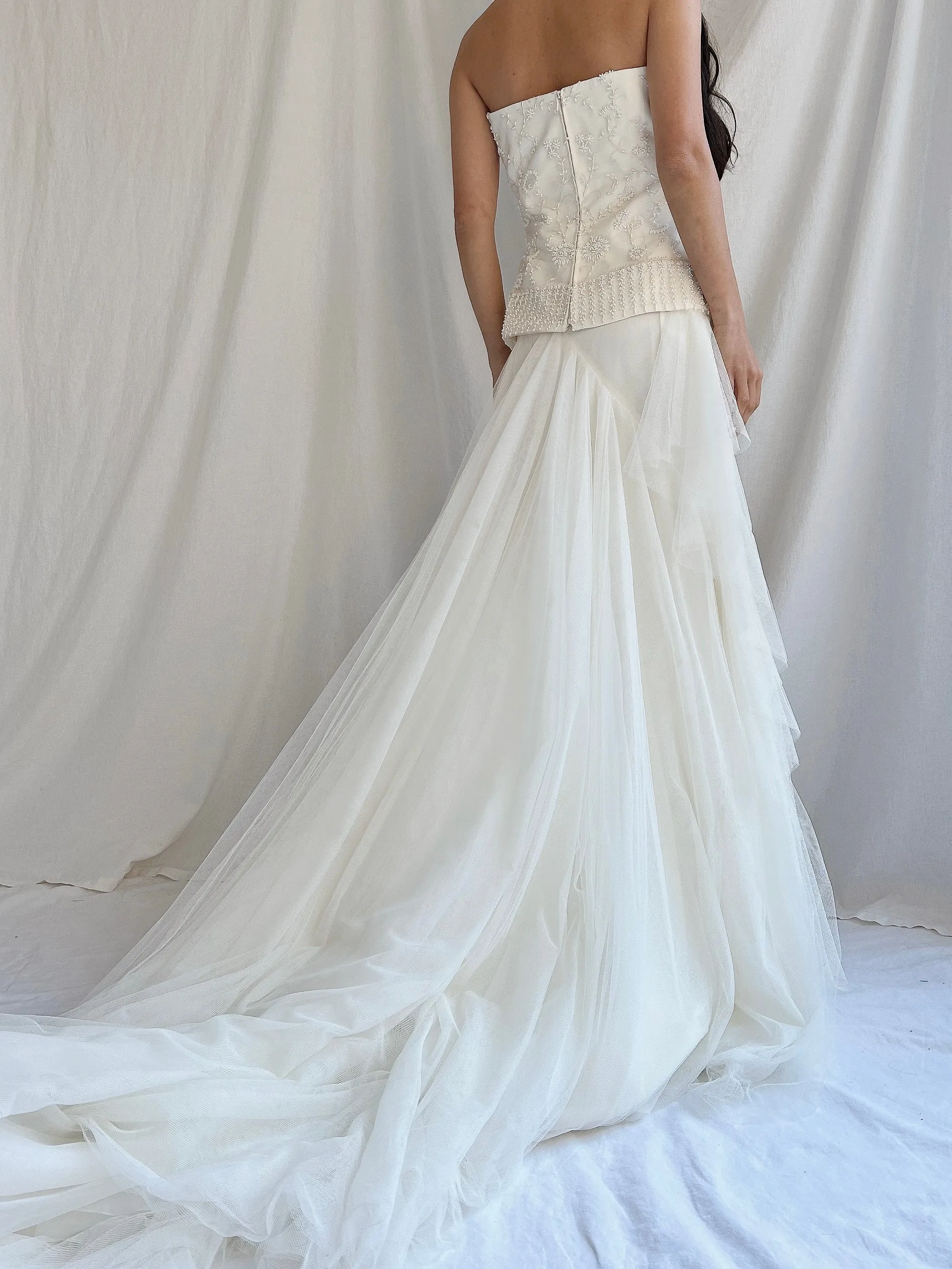1990s Kleinfeld 2-Piece Silk Tulle Ensemble - M/8