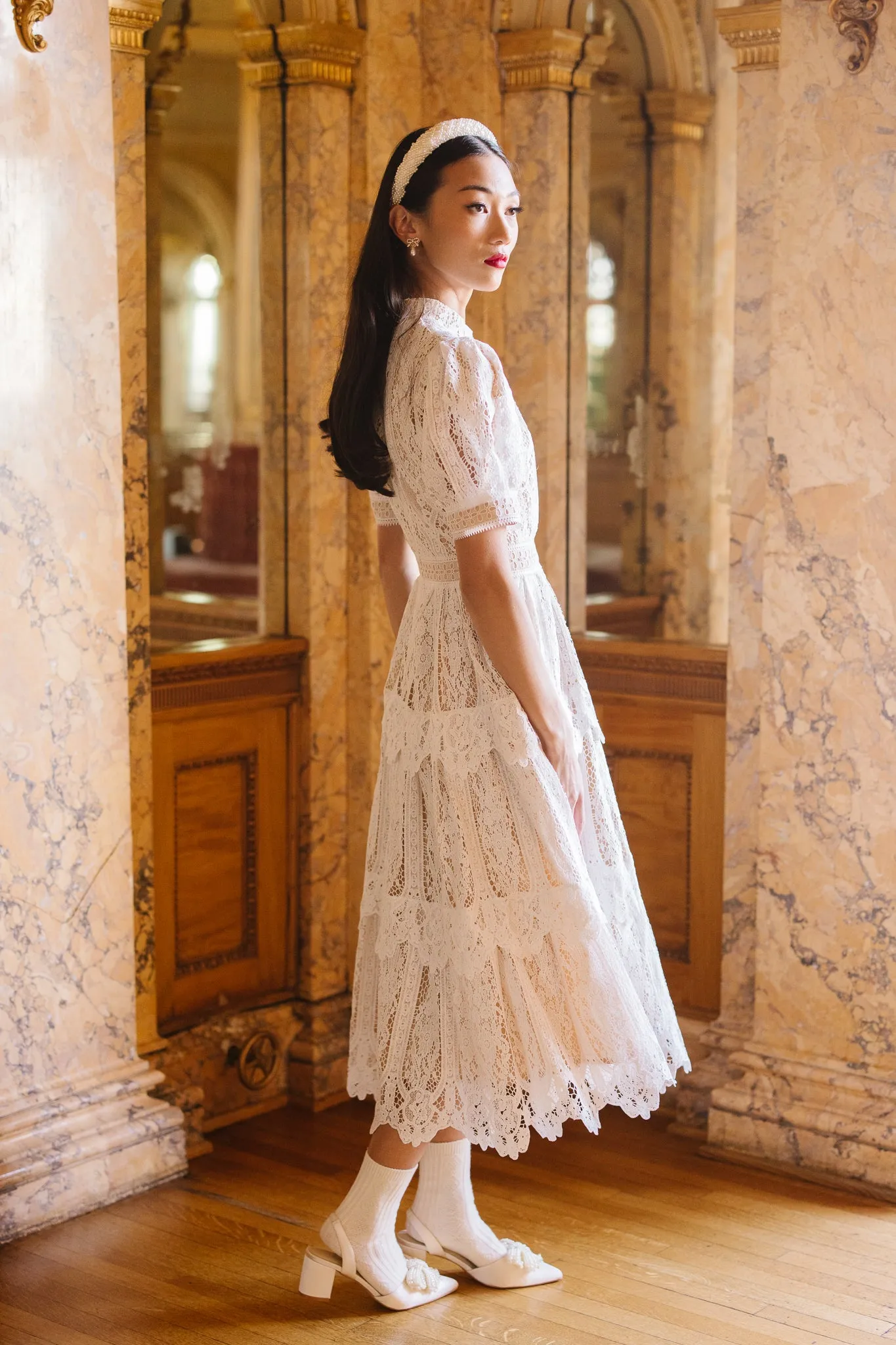 Ainsley Dress in White Lace - FINAL SALE