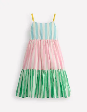 Aurelia Tiered Twirly Dress-Hotchpotch Stripe