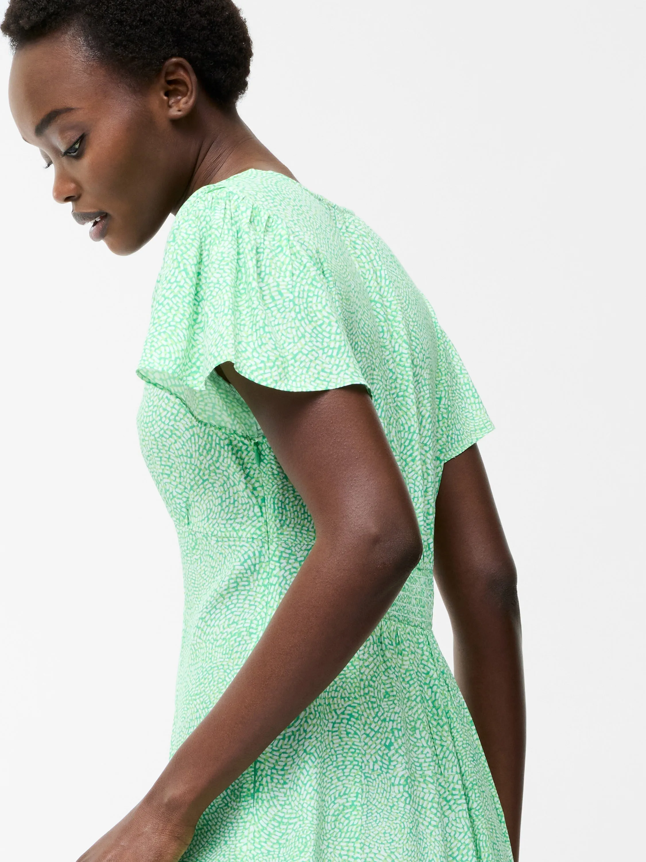 Bernice Eco V Neck Printed Tea Dress