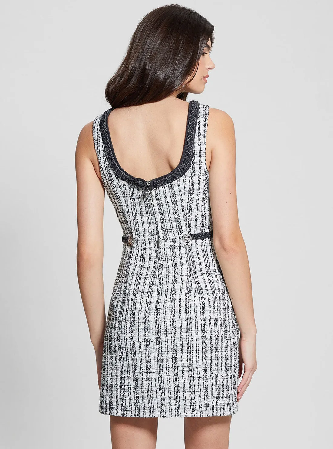 Black White Tosca Braid Dress