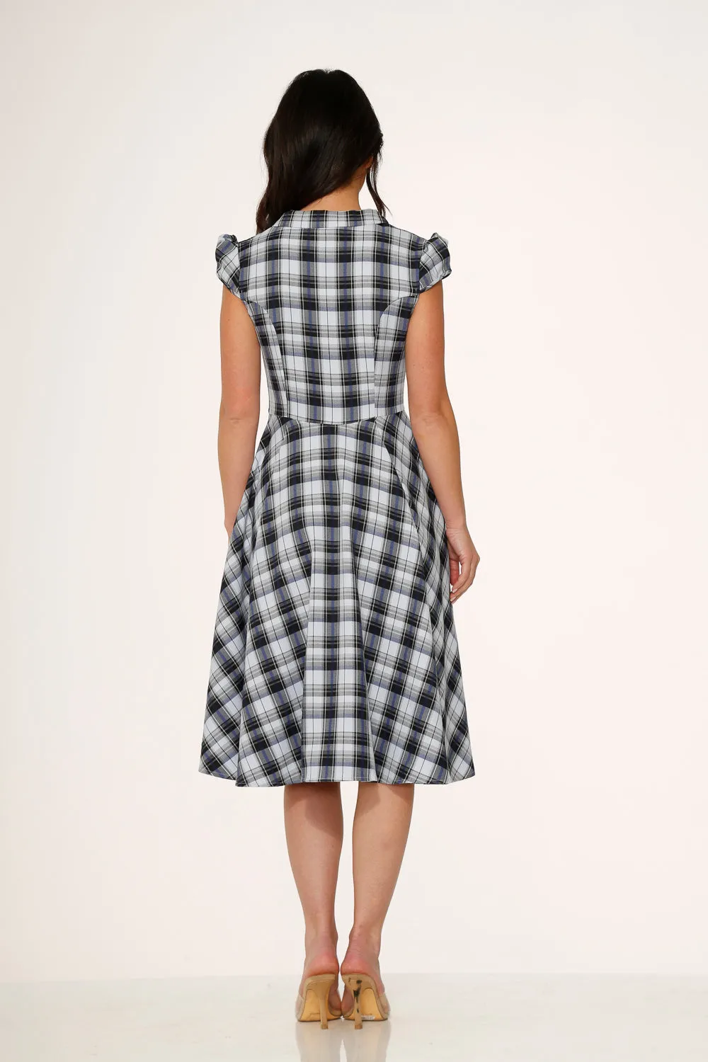 Blue Plaid Swing Dress