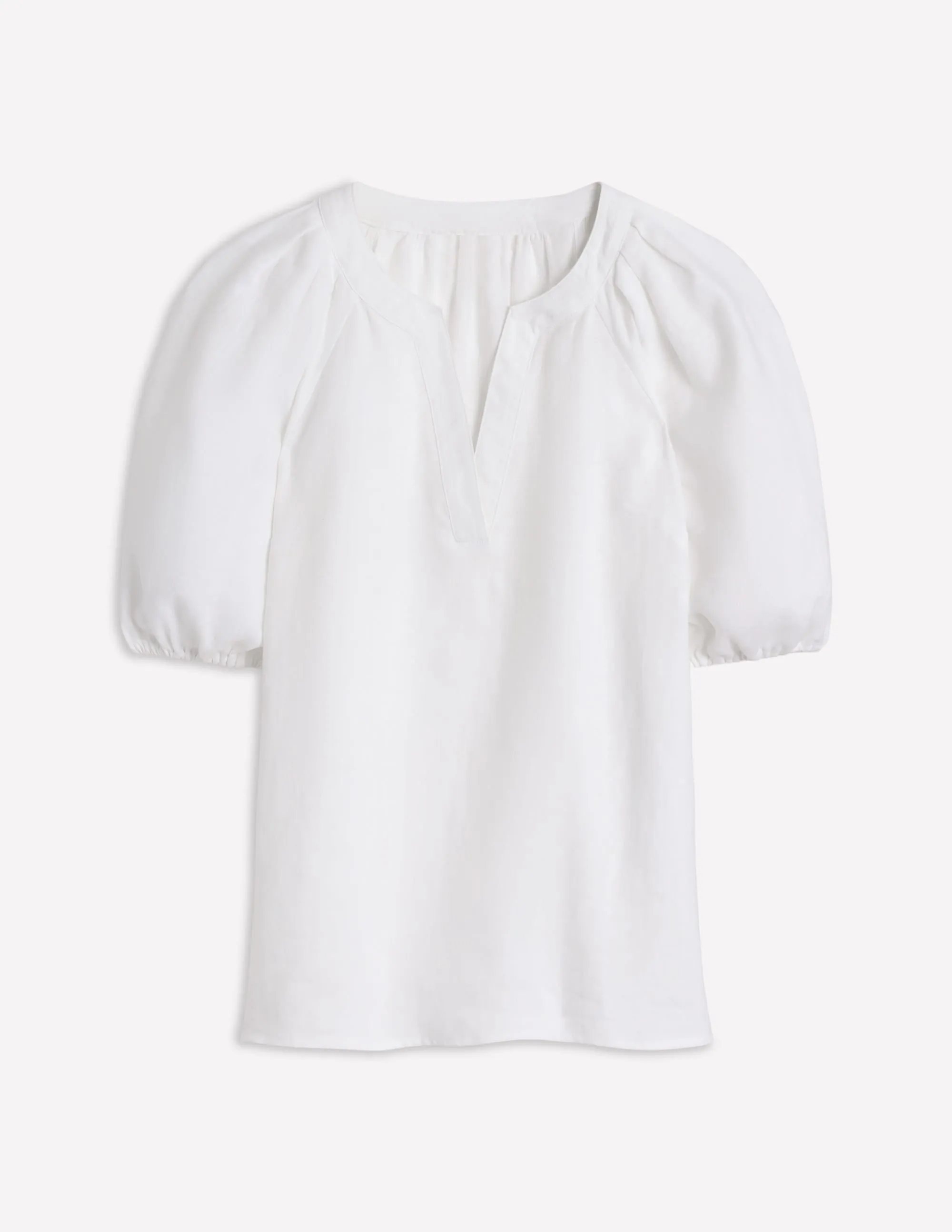 Brooke Linen Top-White