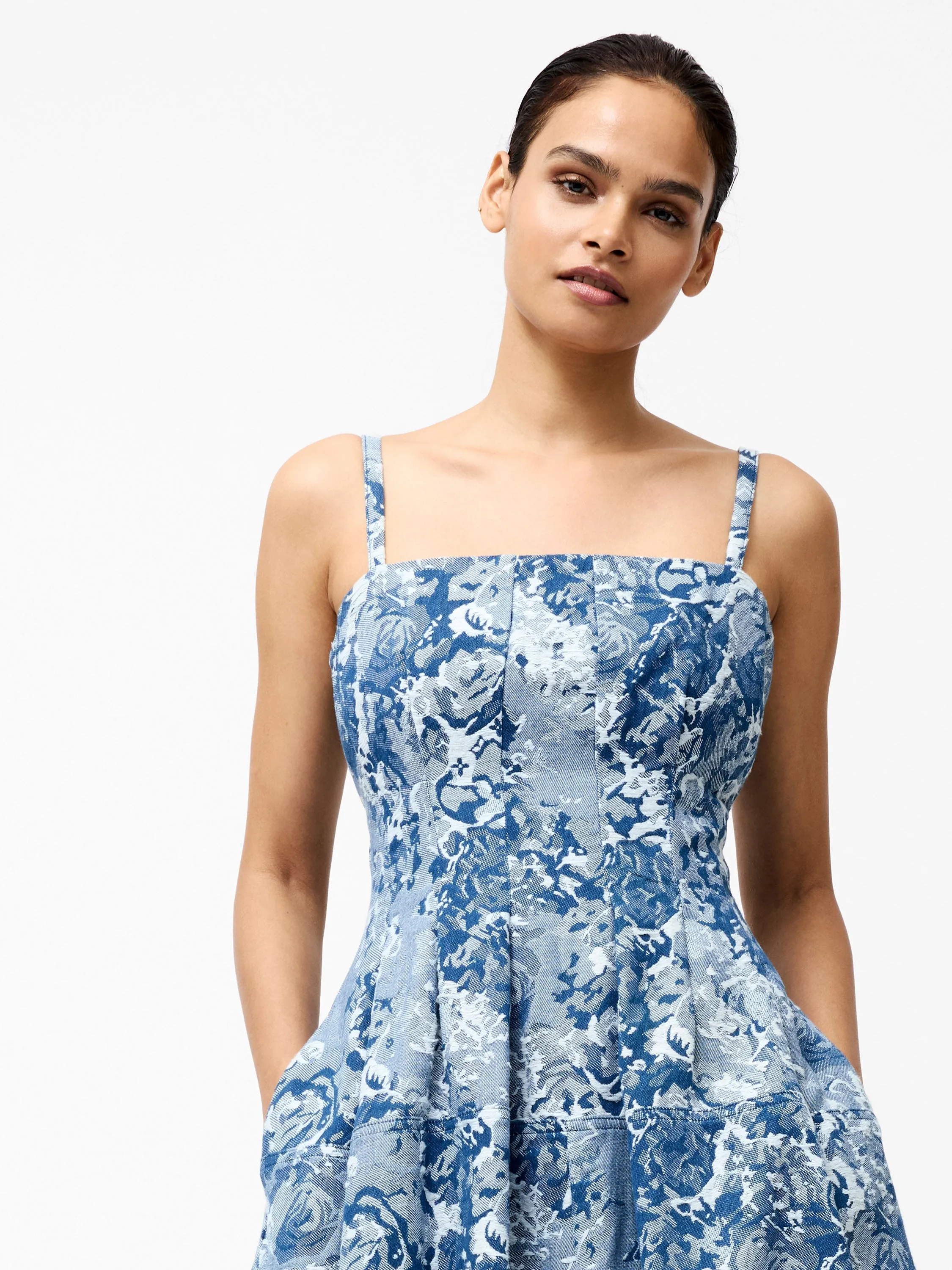 Charlotte Denim Jacquard Dress