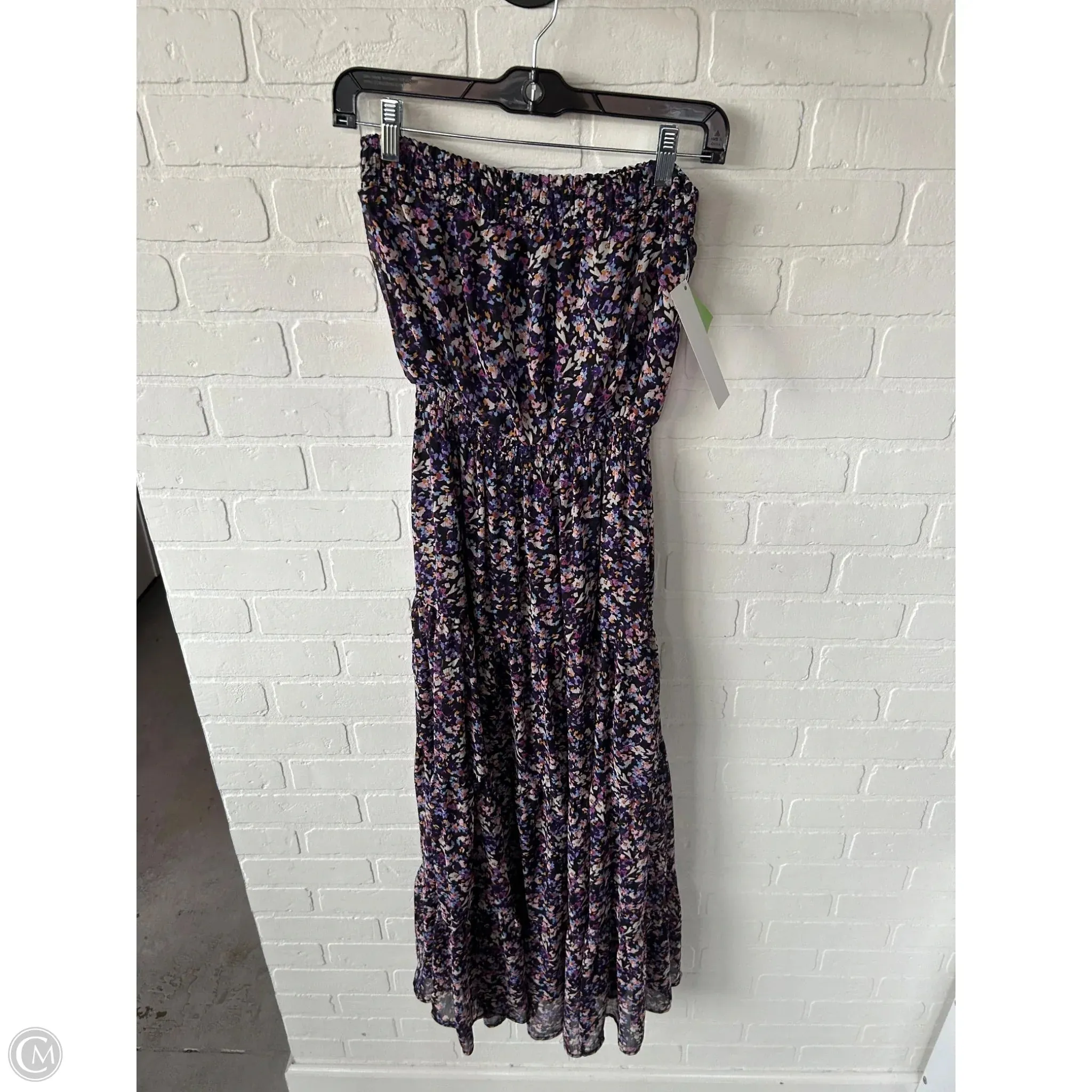 Dress Casual Maxi By Evereve In Black & Purple, Size: Xs