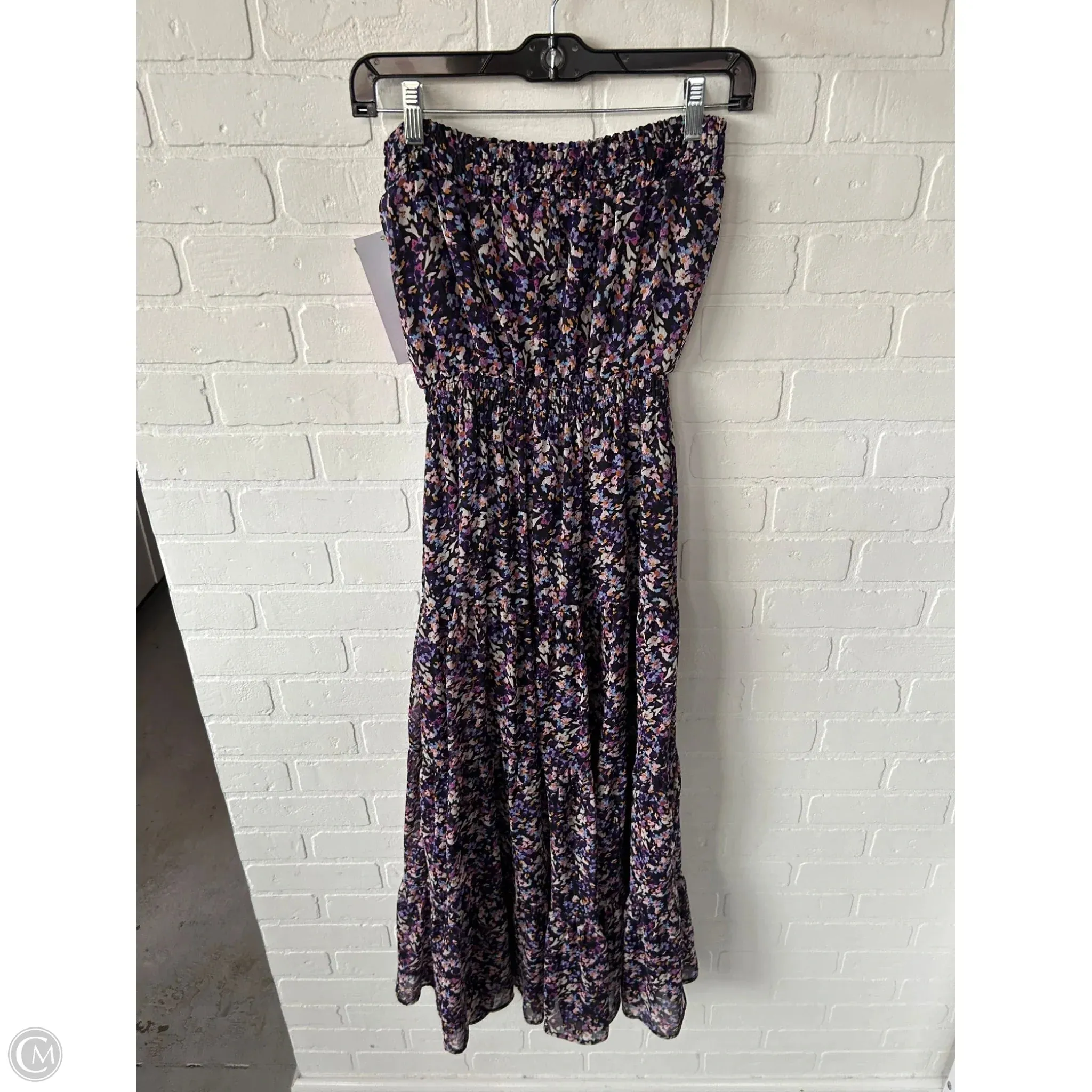 Dress Casual Maxi By Evereve In Black & Purple, Size: Xs