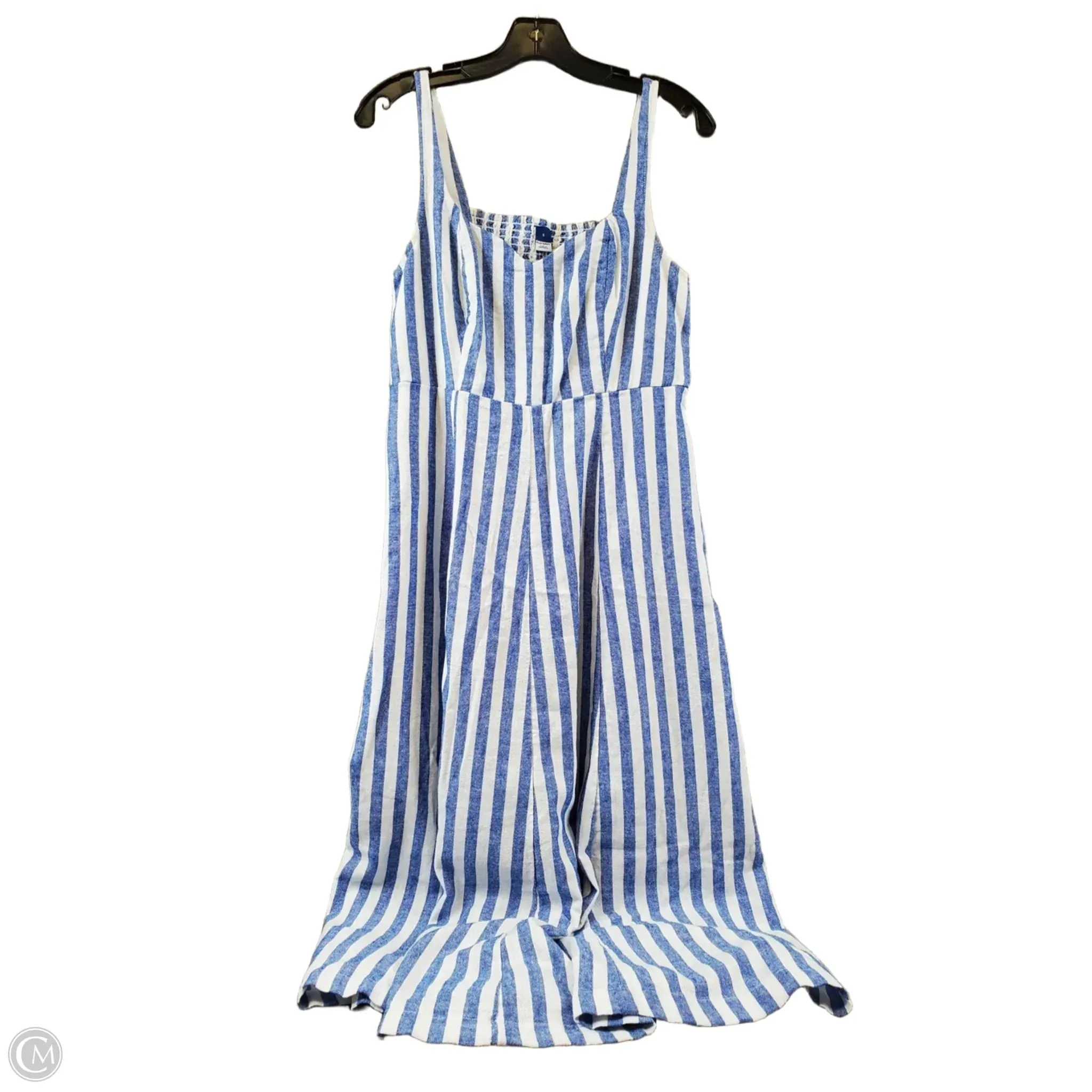 Dress Casual Midi By Old Navy In Blue & White, Size: S