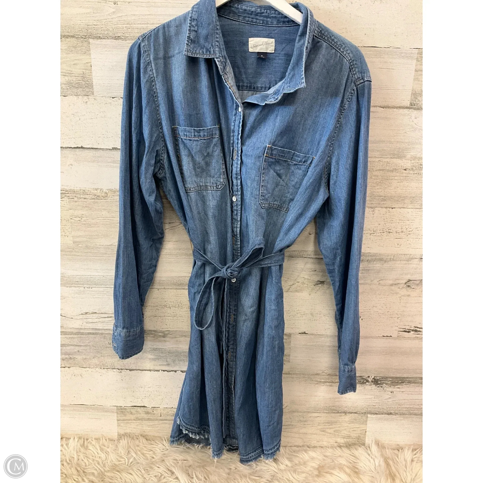 Dress Casual Midi By Universal Thread In Blue Denim, Size: Xl