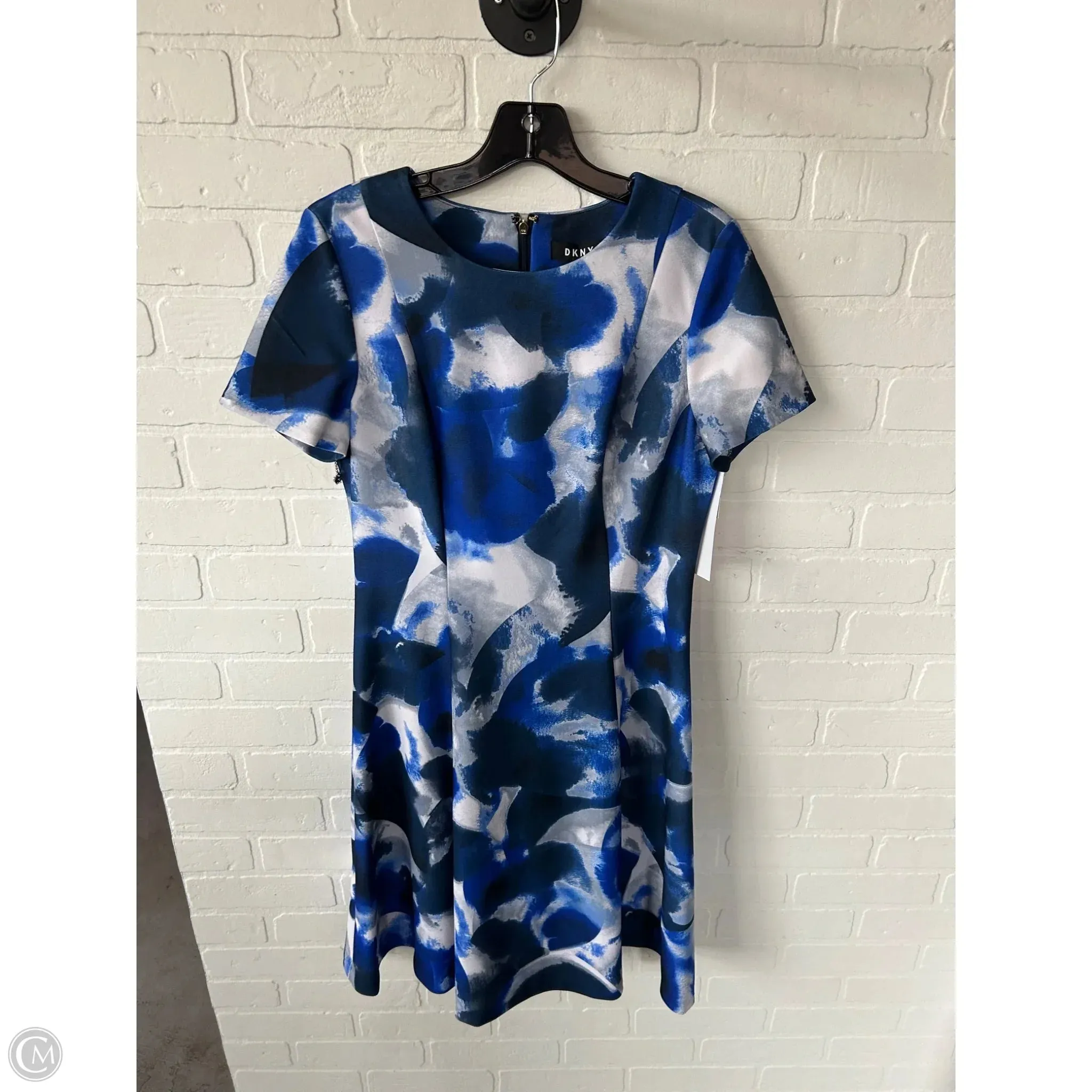 Dress Work By Dkny In Blue & White, Size: M