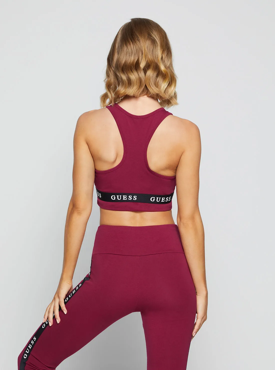 Eco Purple Aline Active Logo Crop Top