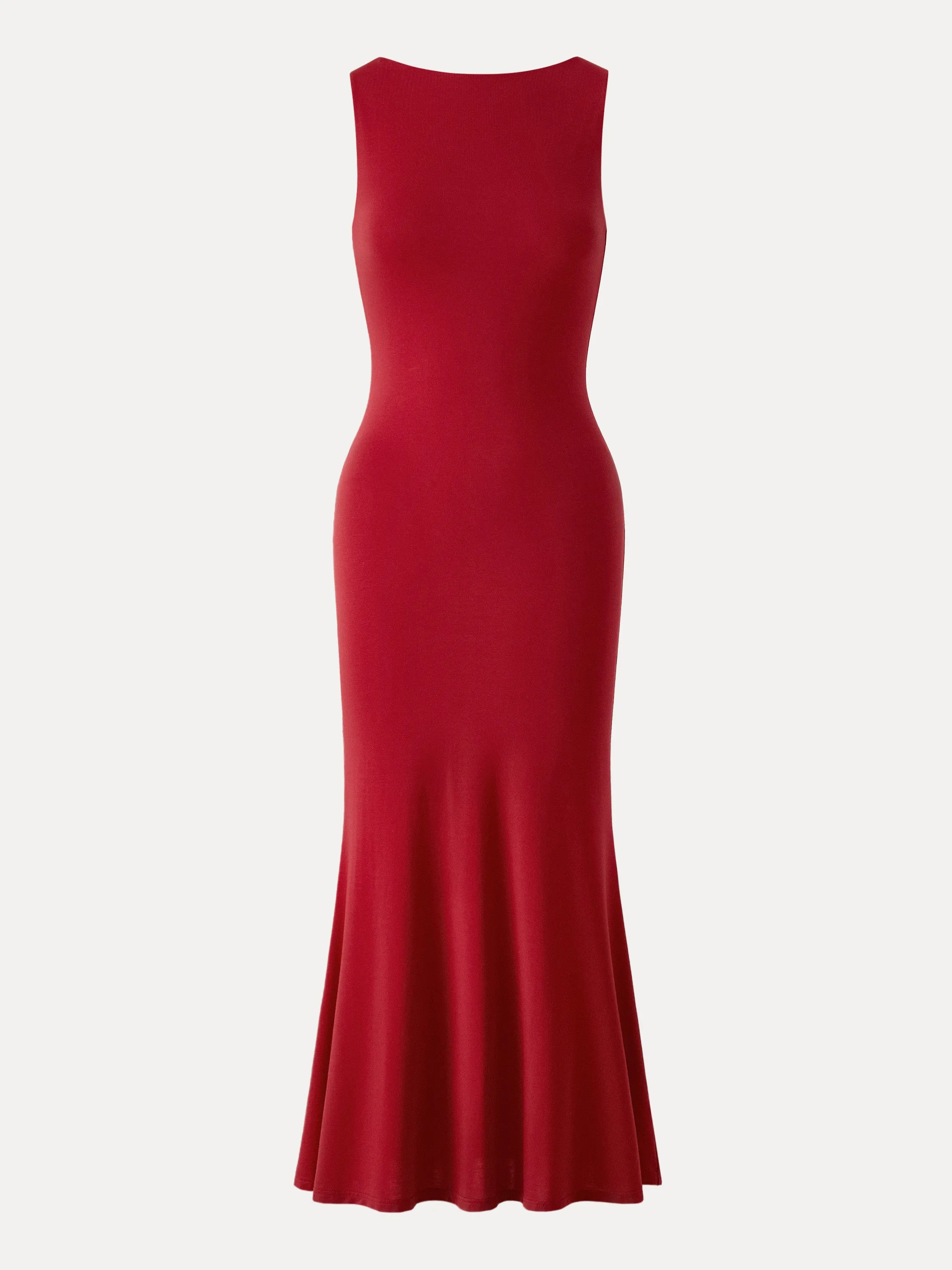 Effortless Boatneck Mermaid Maxi Dress