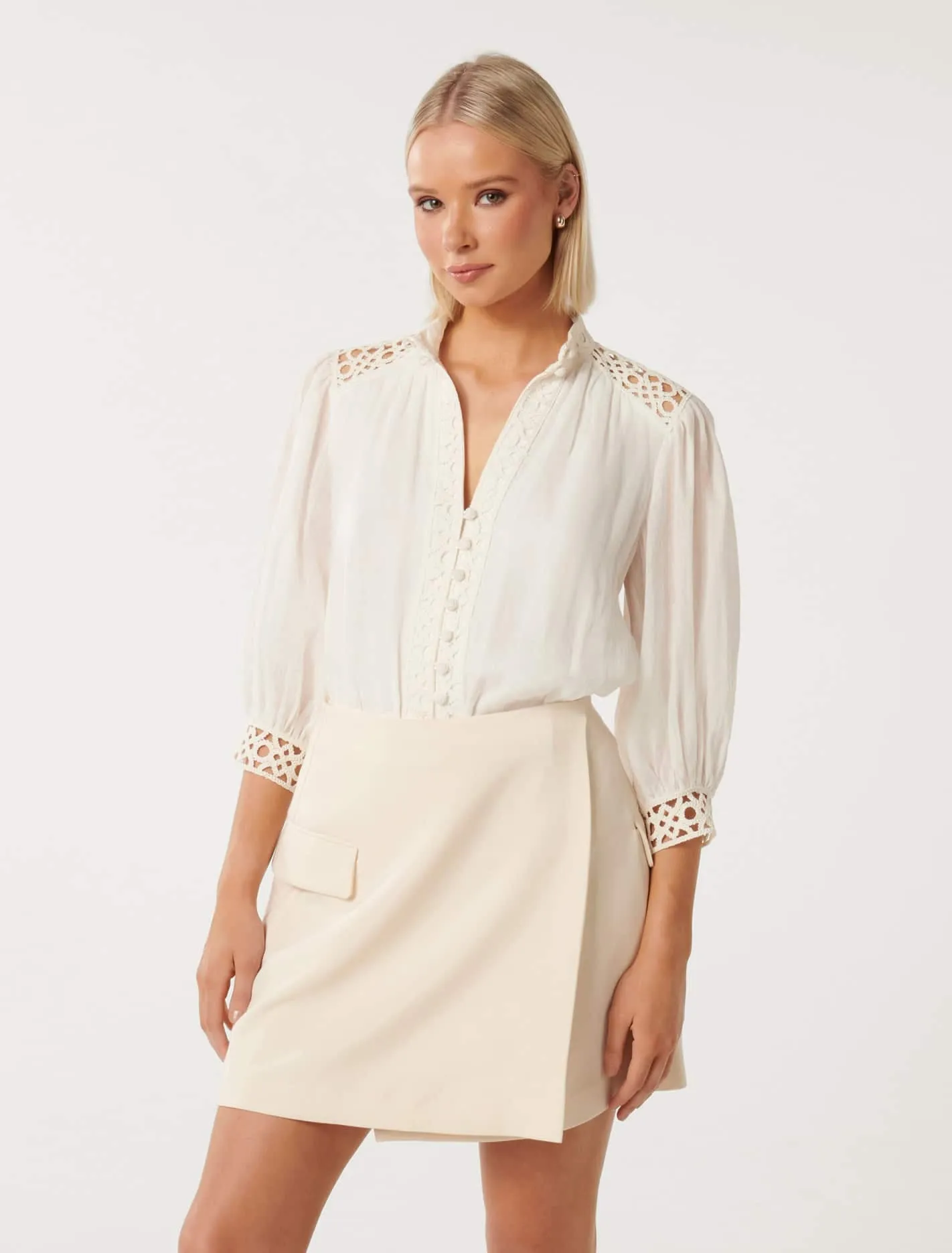 Florence Crochet Trim Blouse