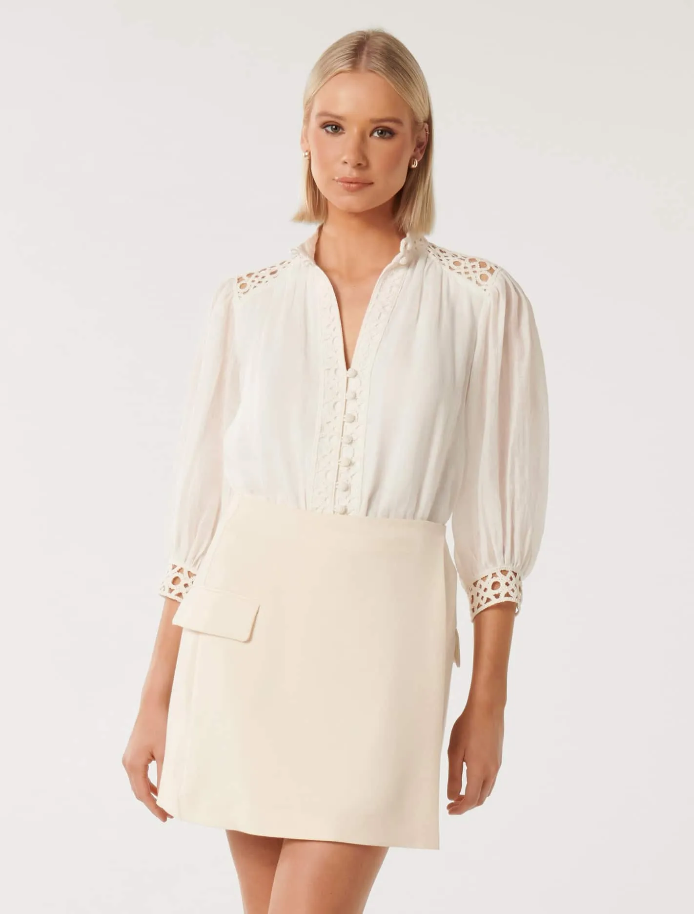 Florence Crochet Trim Blouse