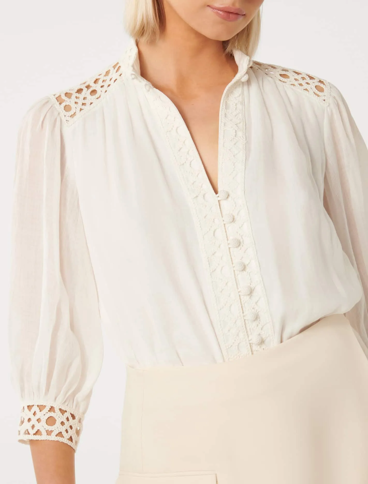 Florence Crochet Trim Blouse