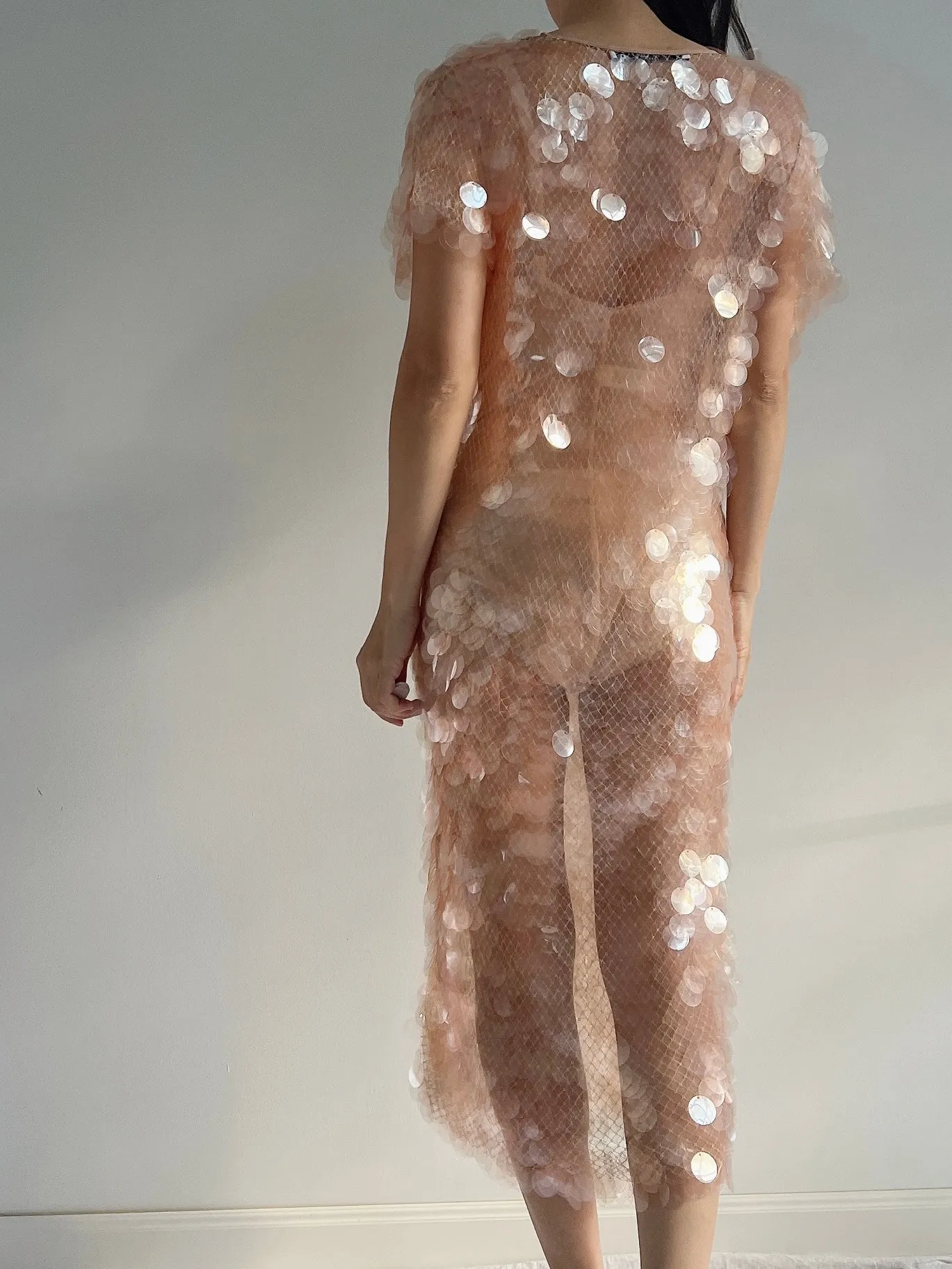 GIVENCHY Peach Paillette Dress - S-M