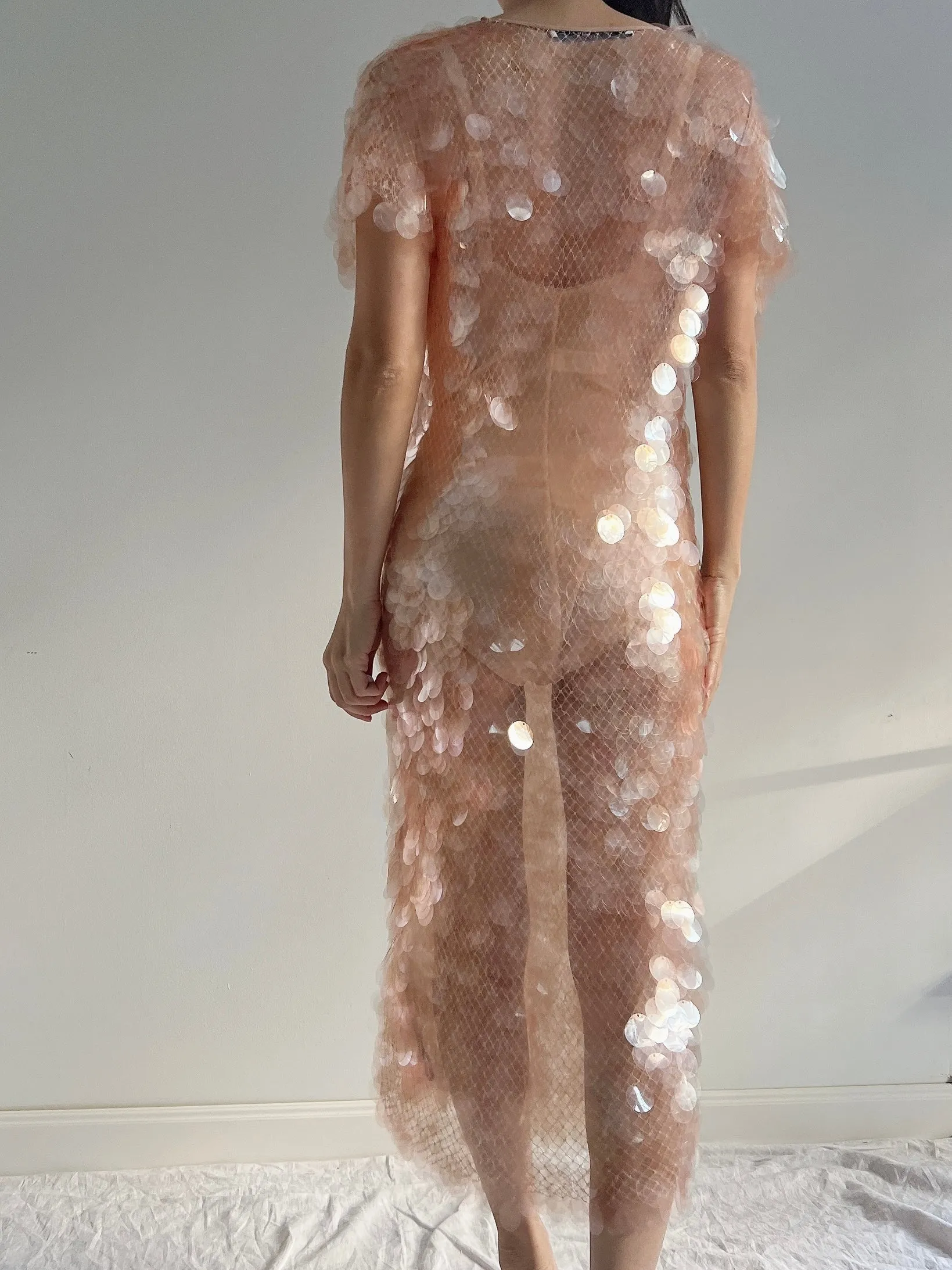 GIVENCHY Peach Paillette Dress - S-M