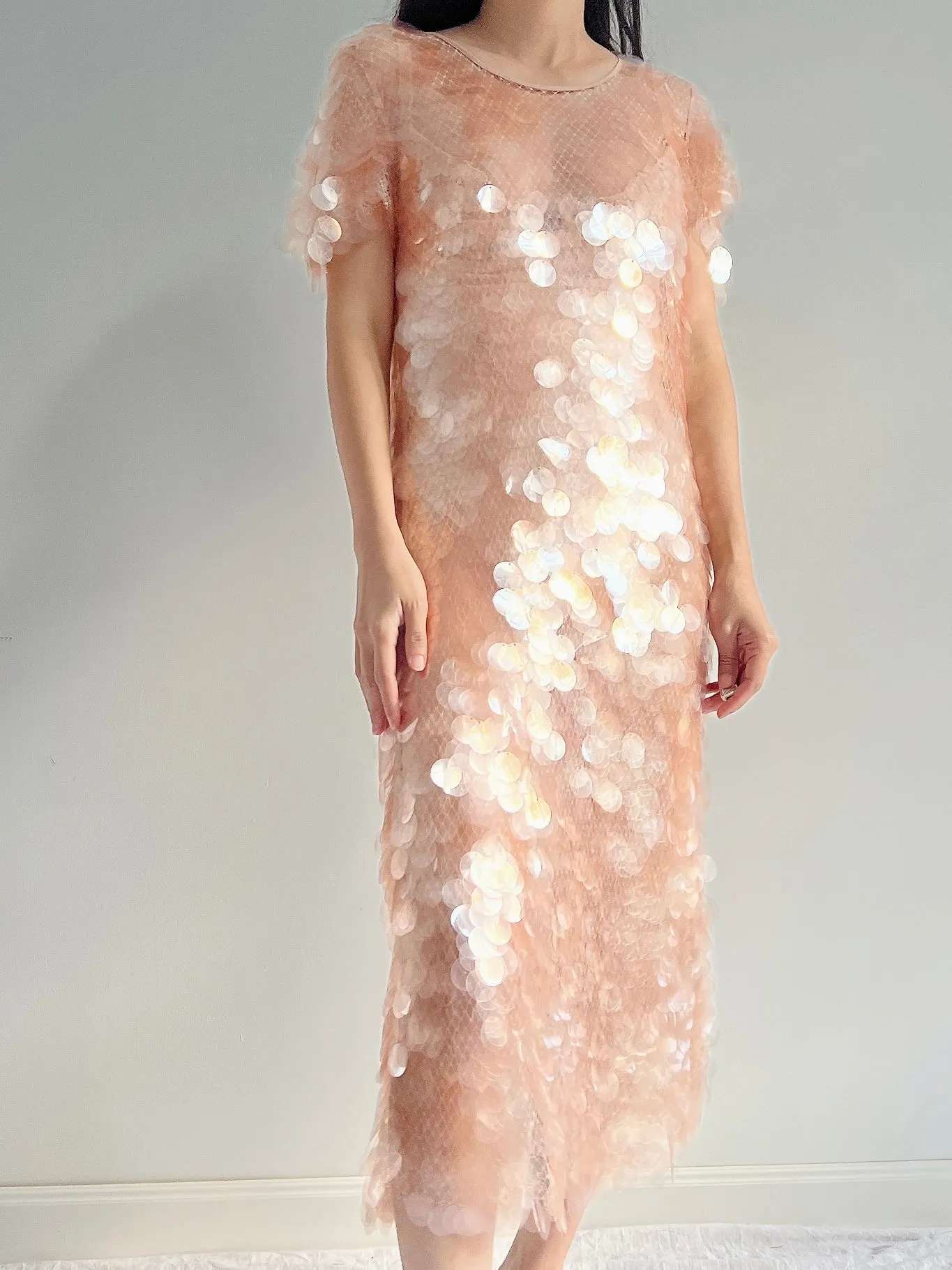 GIVENCHY Peach Paillette Dress - S-M