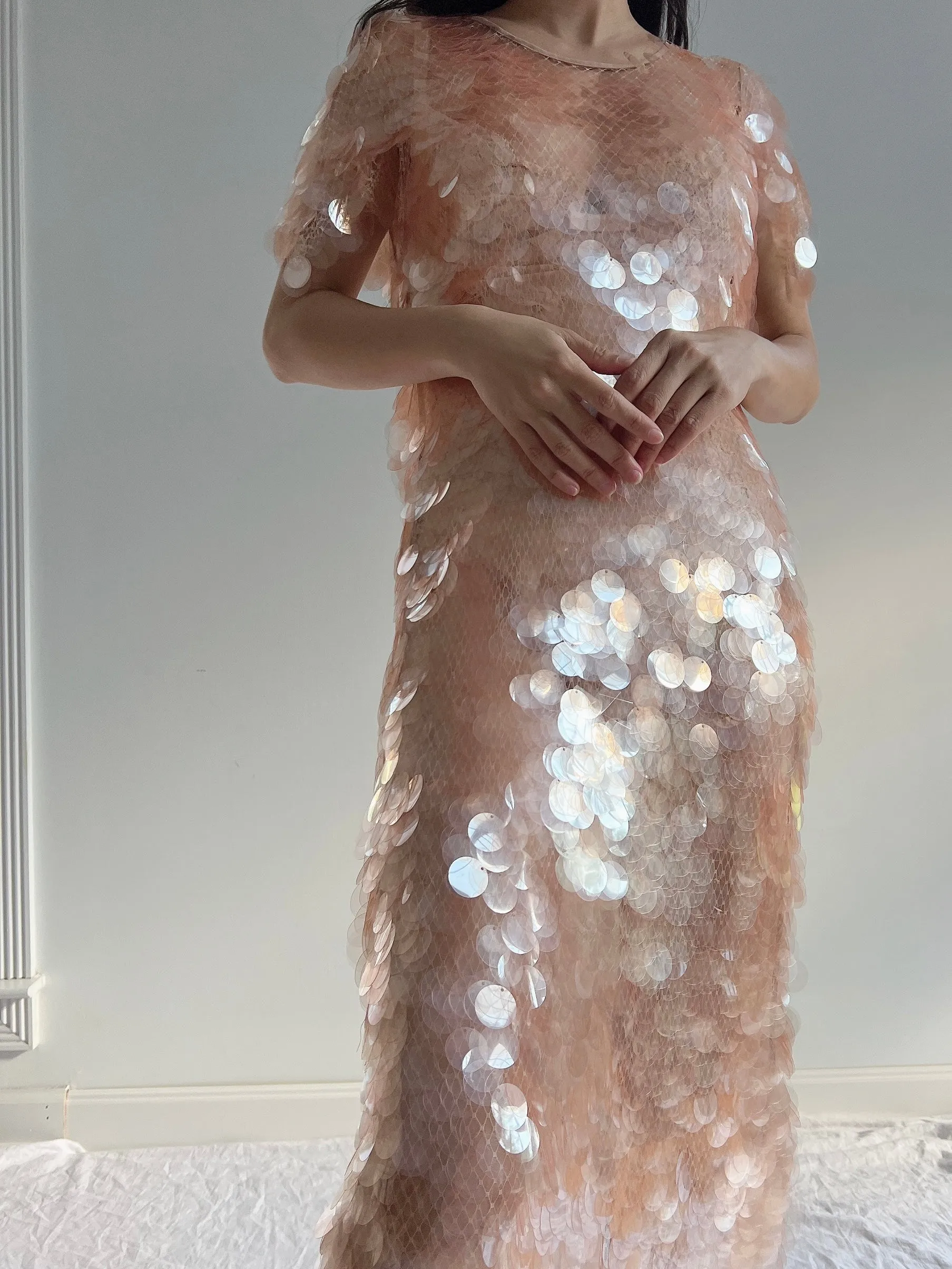 GIVENCHY Peach Paillette Dress - S-M