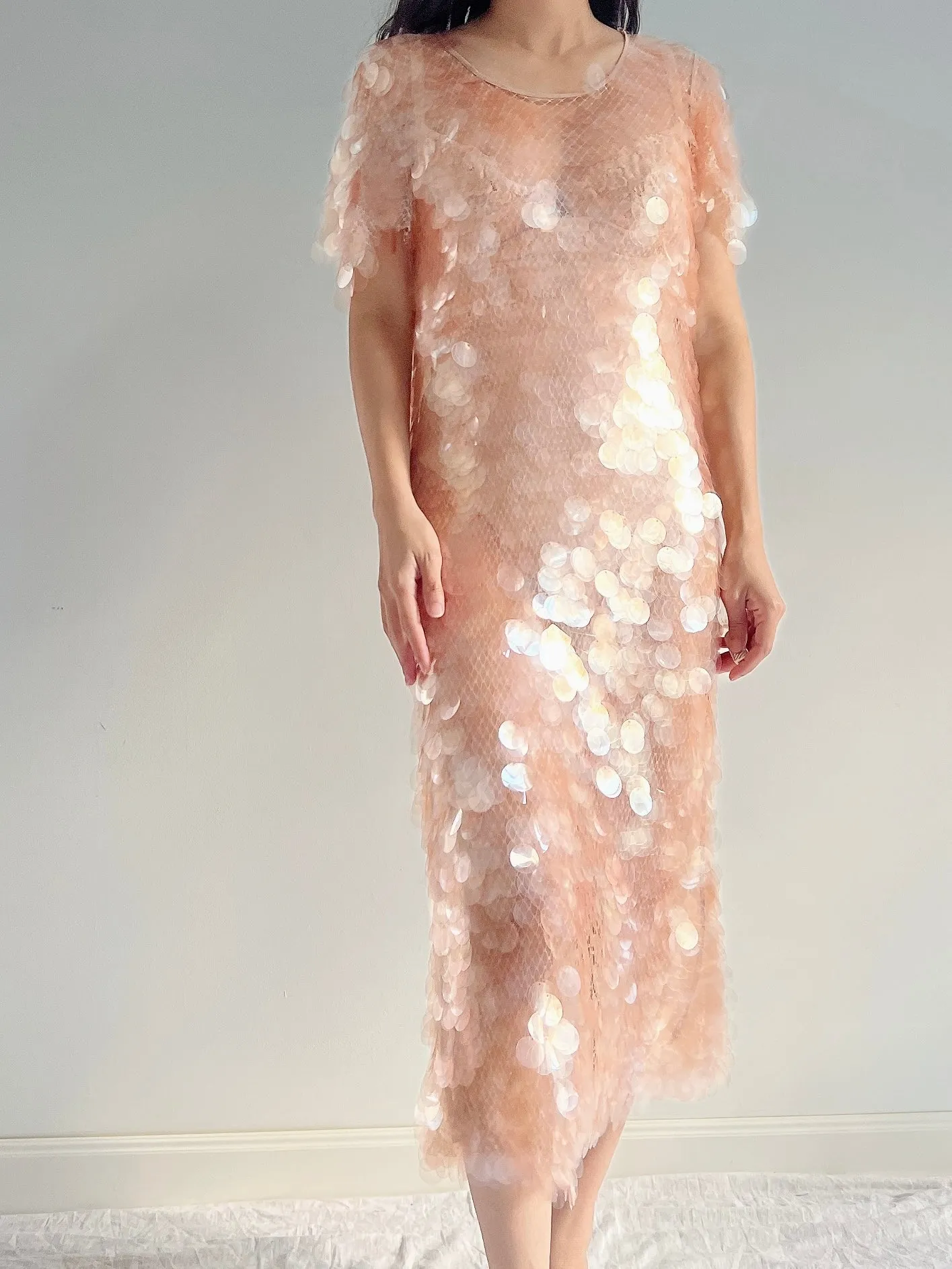 GIVENCHY Peach Paillette Dress - S-M