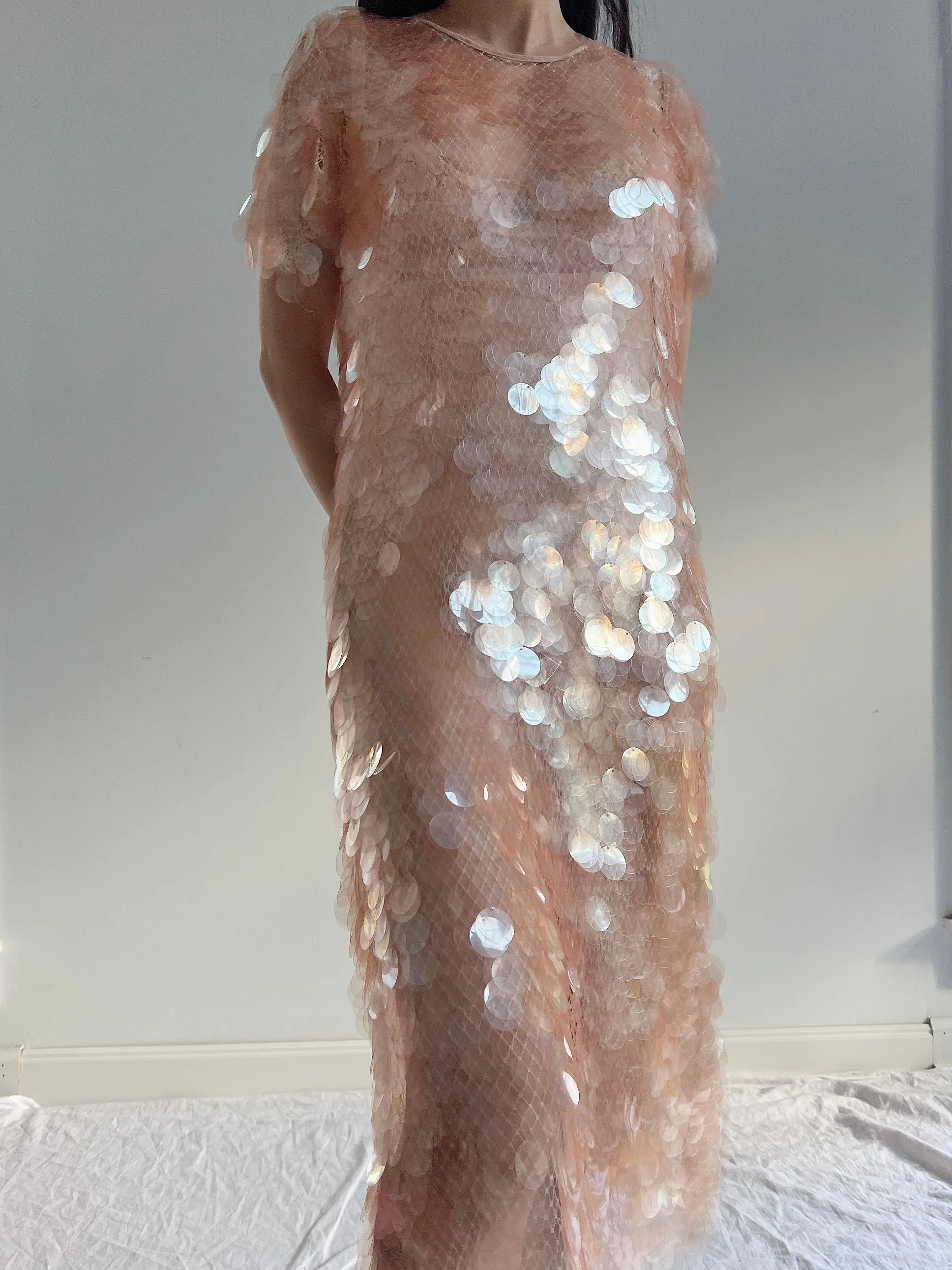 GIVENCHY Peach Paillette Dress - S-M
