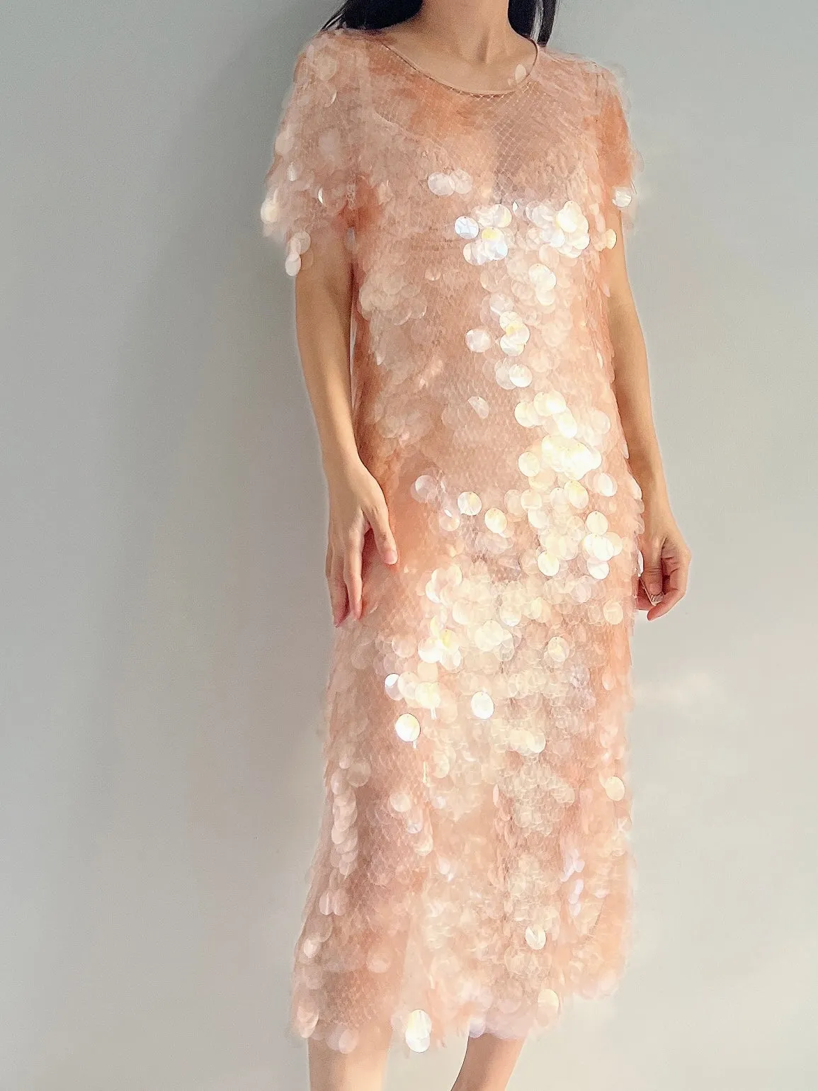 GIVENCHY Peach Paillette Dress - S-M