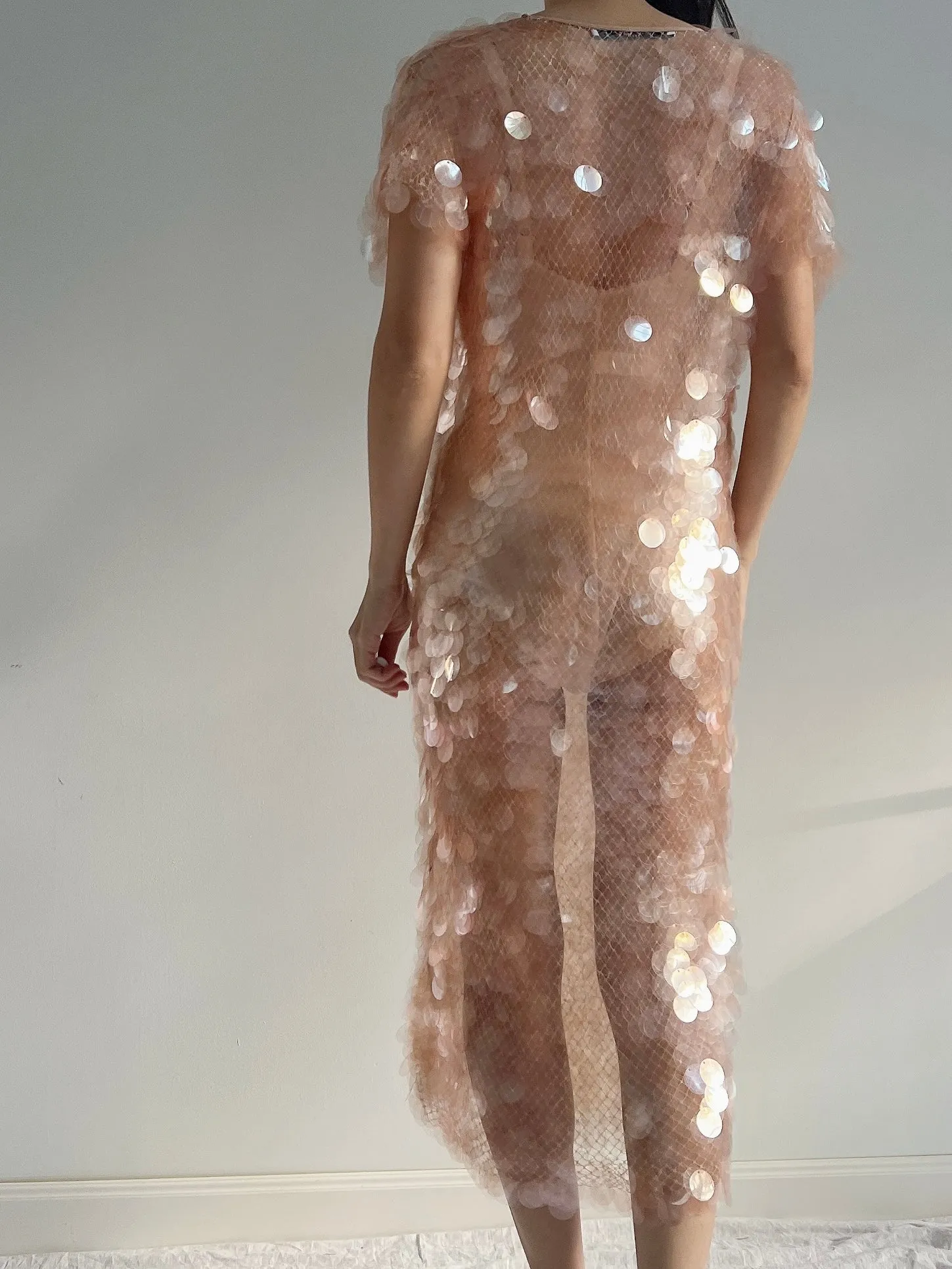 GIVENCHY Peach Paillette Dress - S-M